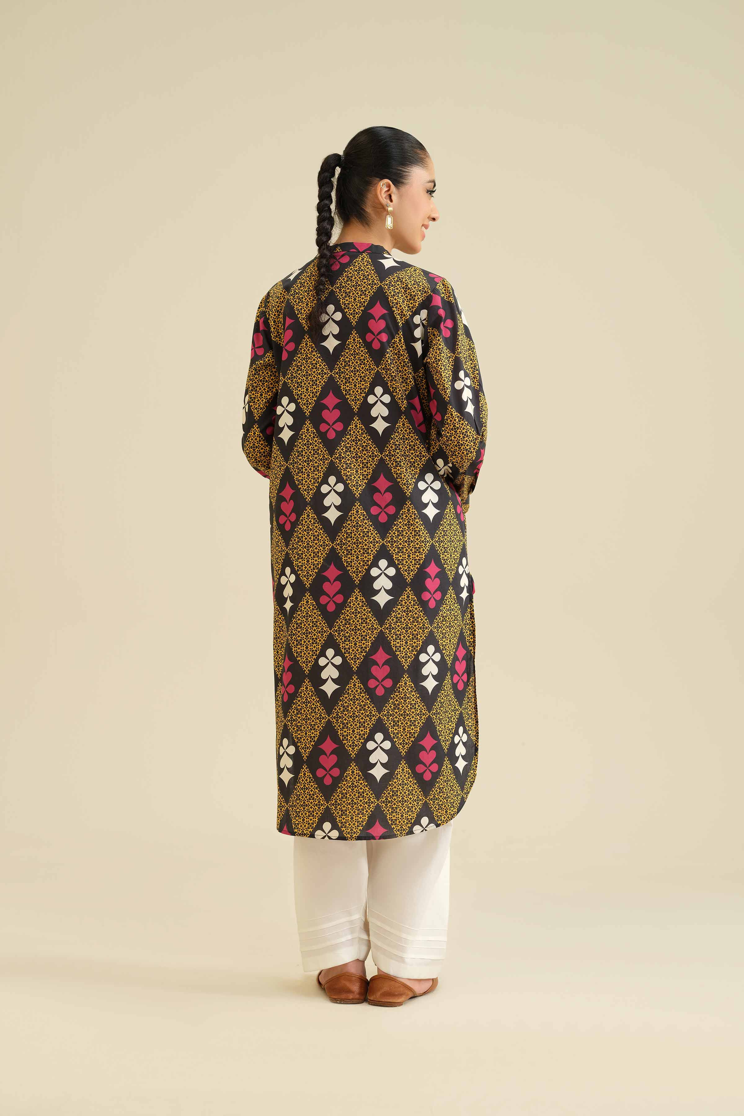 Printed Shirt - PW25-03 READY TO WEAR Black Cambric 1 Piece Printed