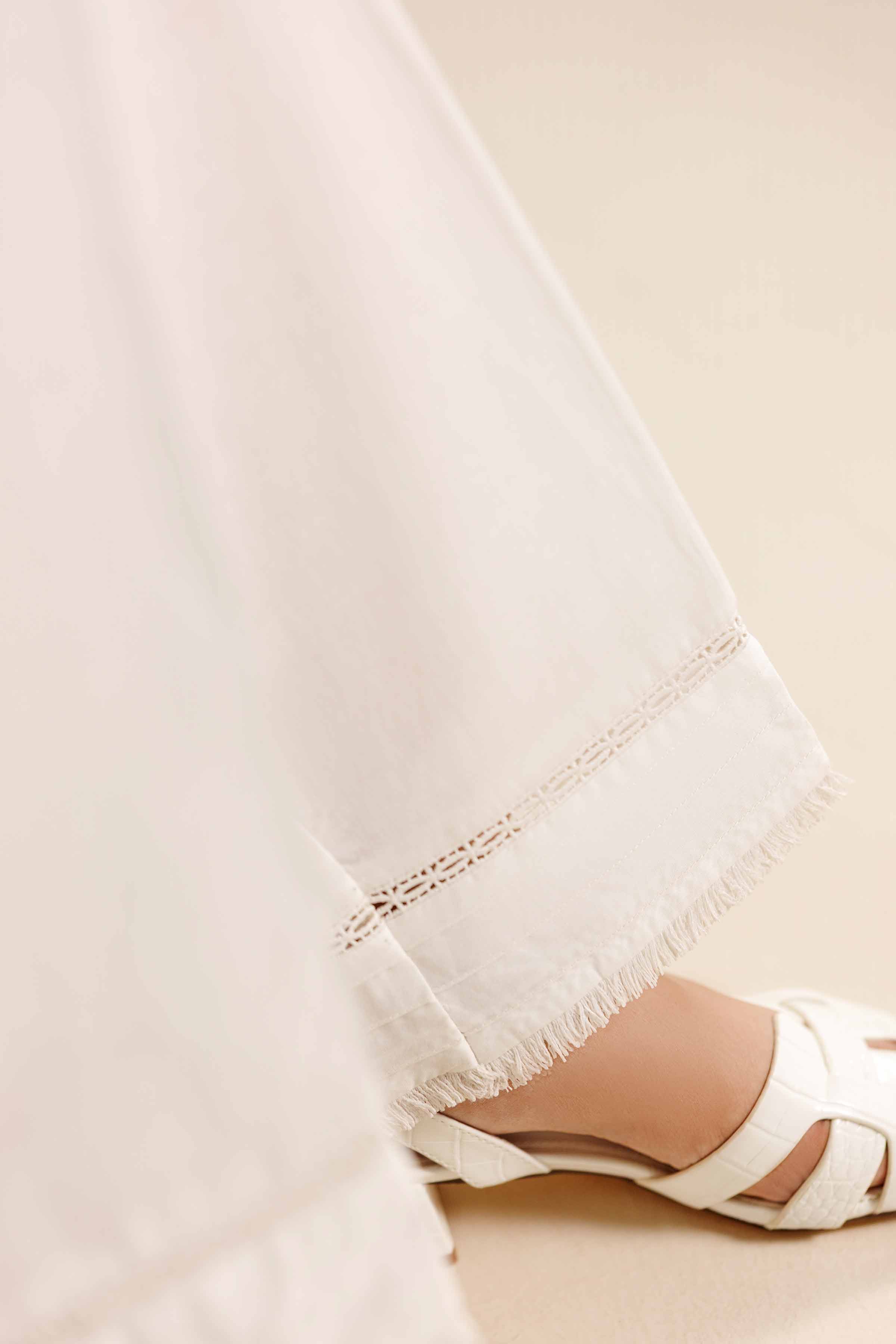 Basic Trousers - PW25-119 READY TO WEAR White Cambric 1PC Solids