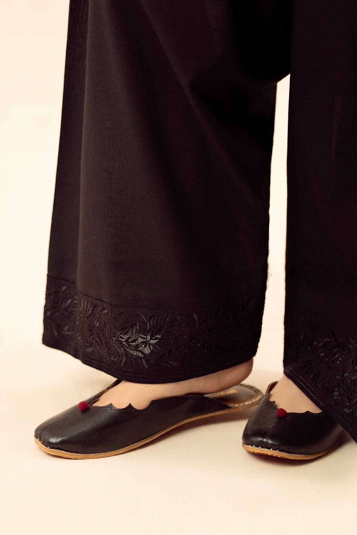 Embroidered Shalwar - PW25-132 Black Karandi 1PC Embroidered Nishat Australia
