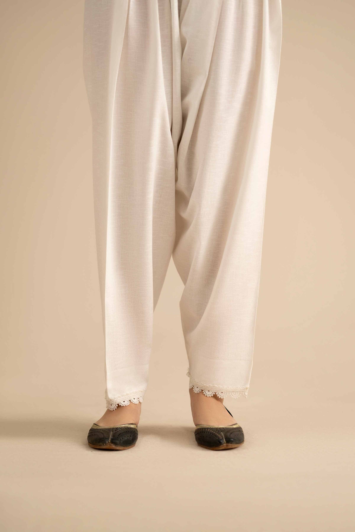 Basic Shalwar - PW25-150 White Karandi 1PC Solids Nishat Australia