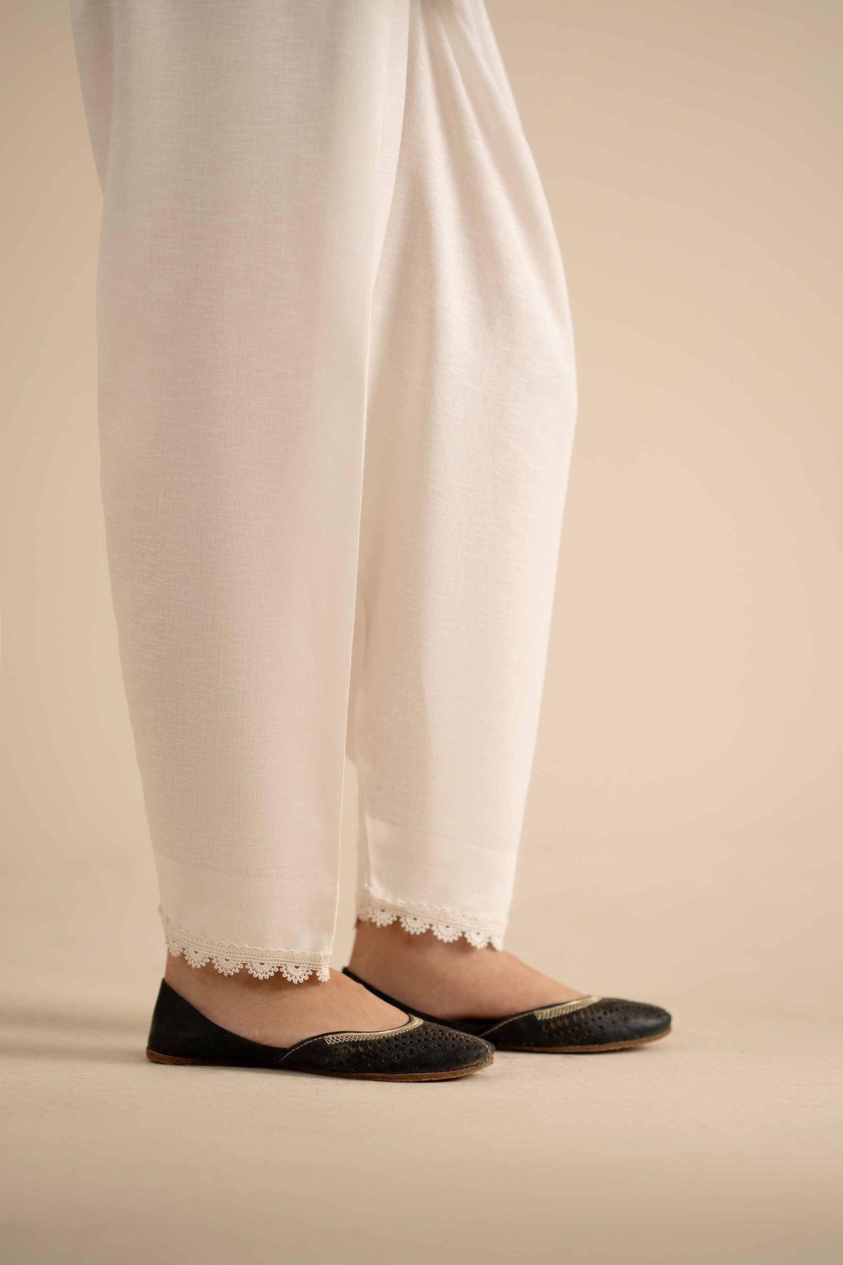 Basic Shalwar - PW25-150 White Karandi 1PC Solids Nishat Australia