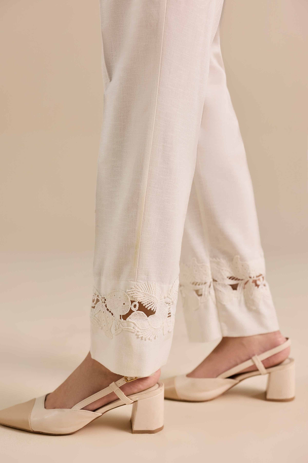 Basic Pants - PW25-164 White Karandi 1PC Solids Nishat Australia