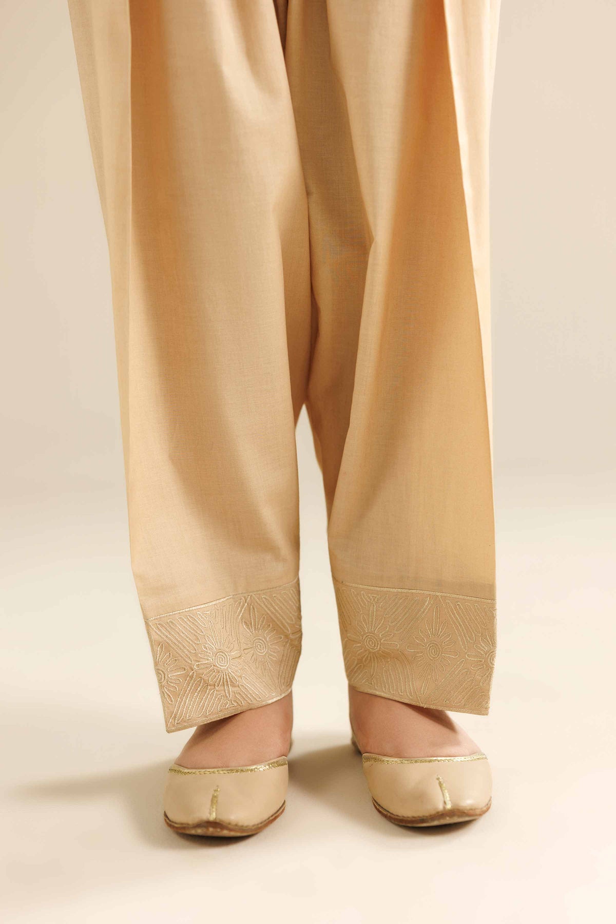 Embroidered Shalwar - PW25-172 Beige Cambric 1PC Embroidered Nishat Australia