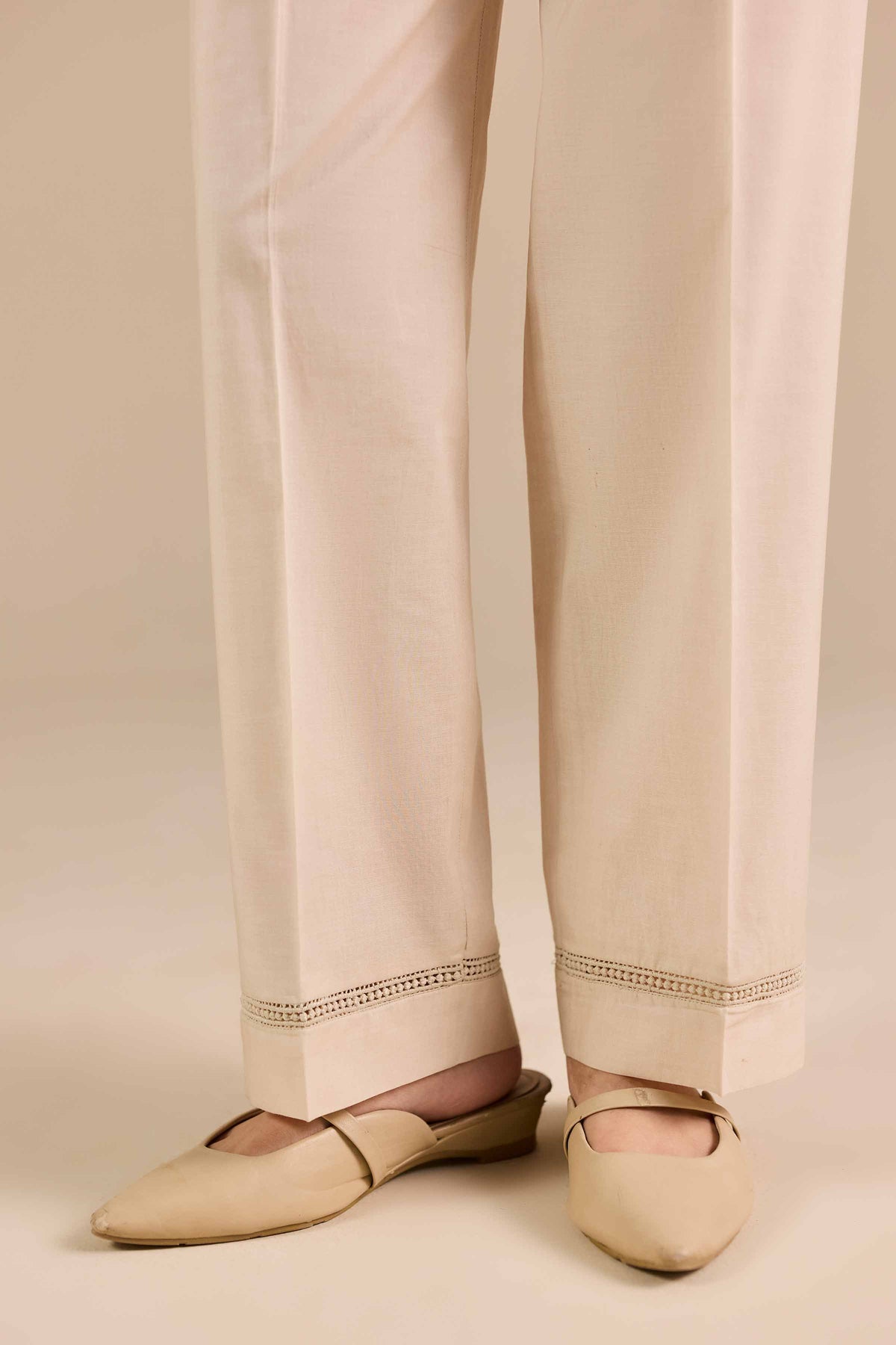 Basic Trousers - PW25-173 Beige Cambric 1PC Solids Nishat Australia
