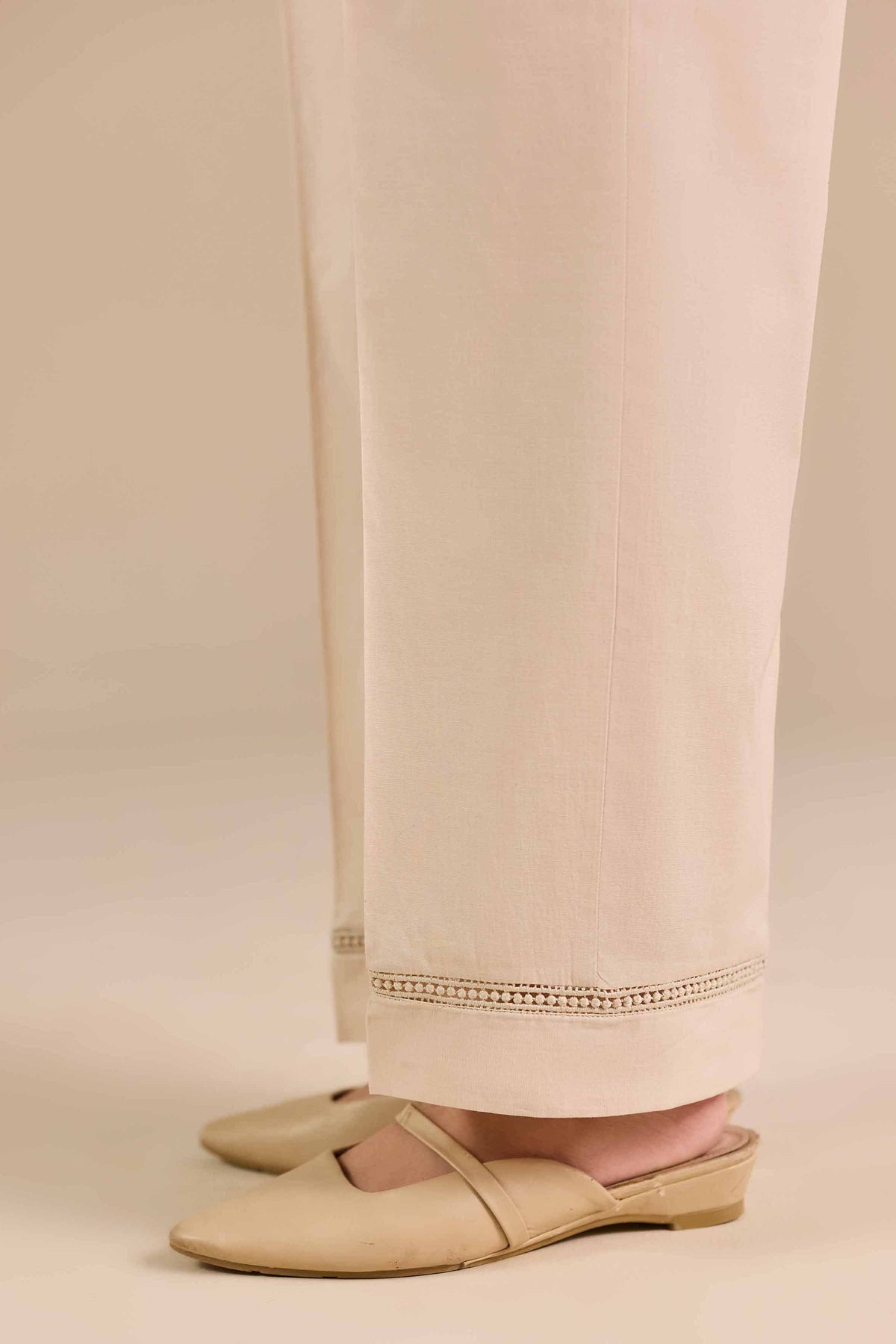 Basic Trousers - PW25-173 Beige Cambric 1PC Solids Nishat Australia