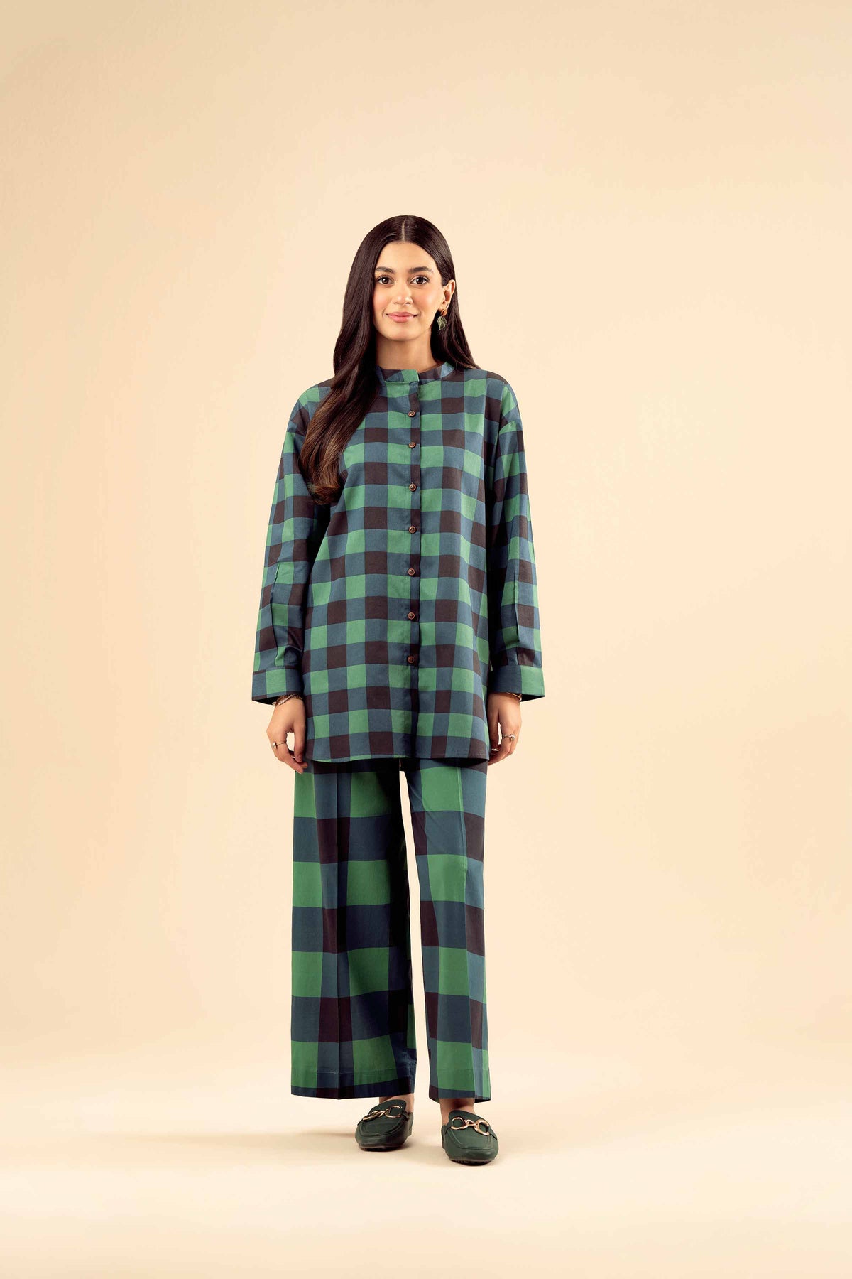 2 Piece - Printed Suit - PW25-18 Green Cambric 2PC Printed Nishat Australia