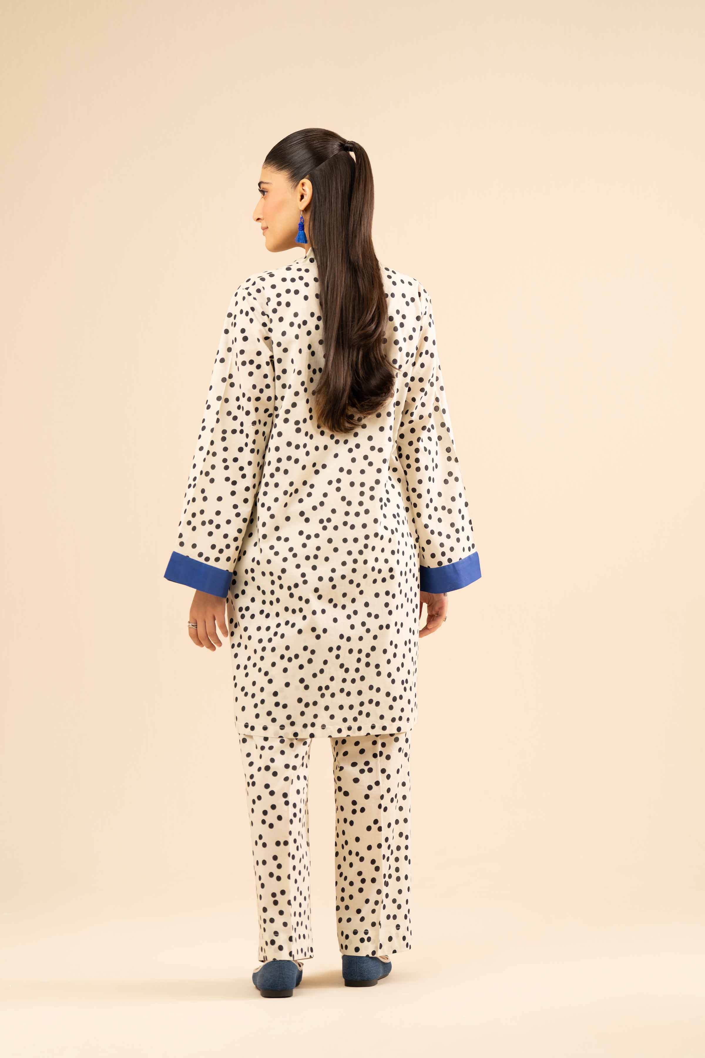 2 Piece - Printed Suit - PW25-19 READY TO WEAR White Cambric 2PC Printed
