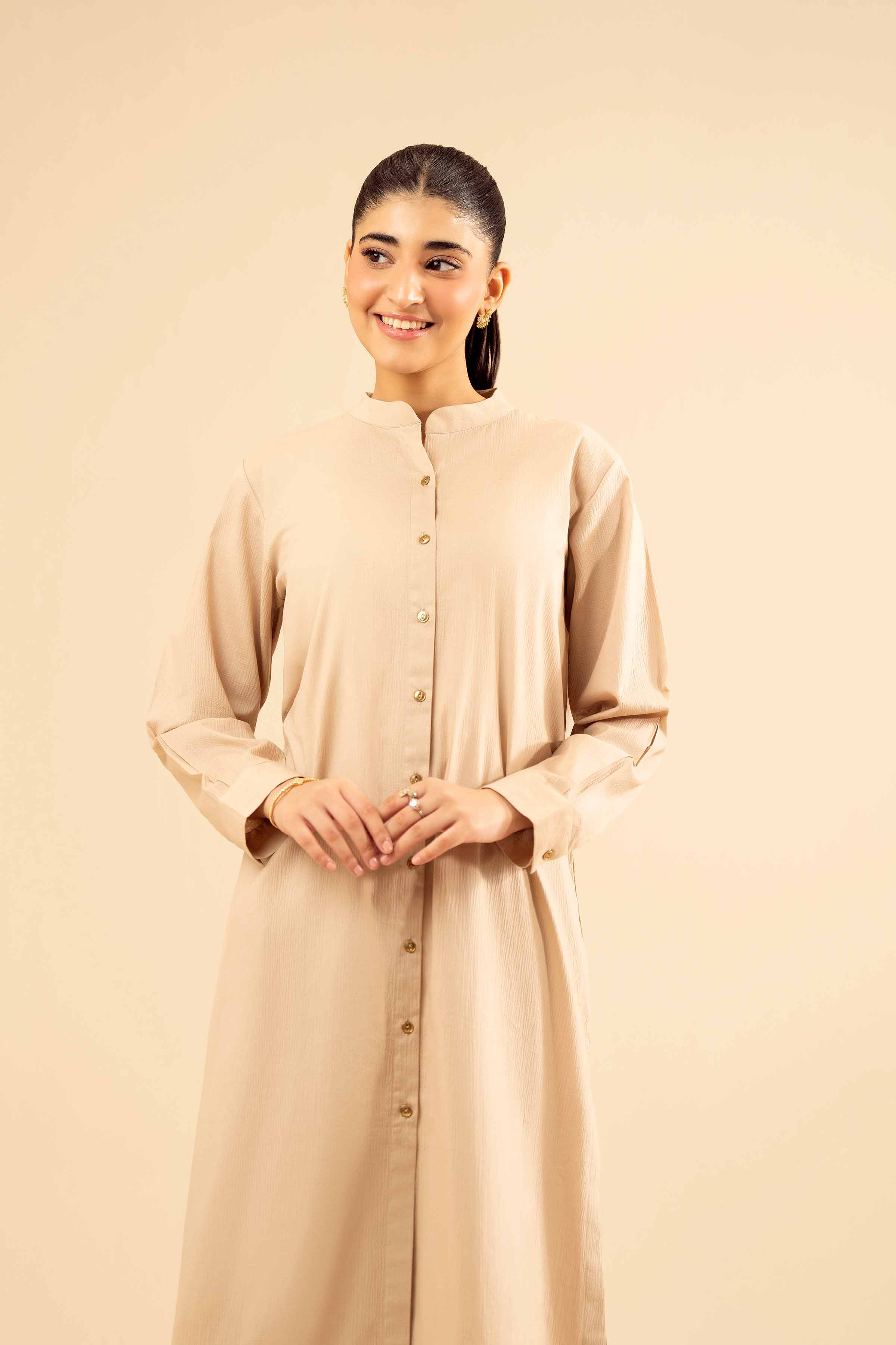 2 Piece - Basic Suit - PW25-203 READY TO WEAR Beige Crush 2PC Solids