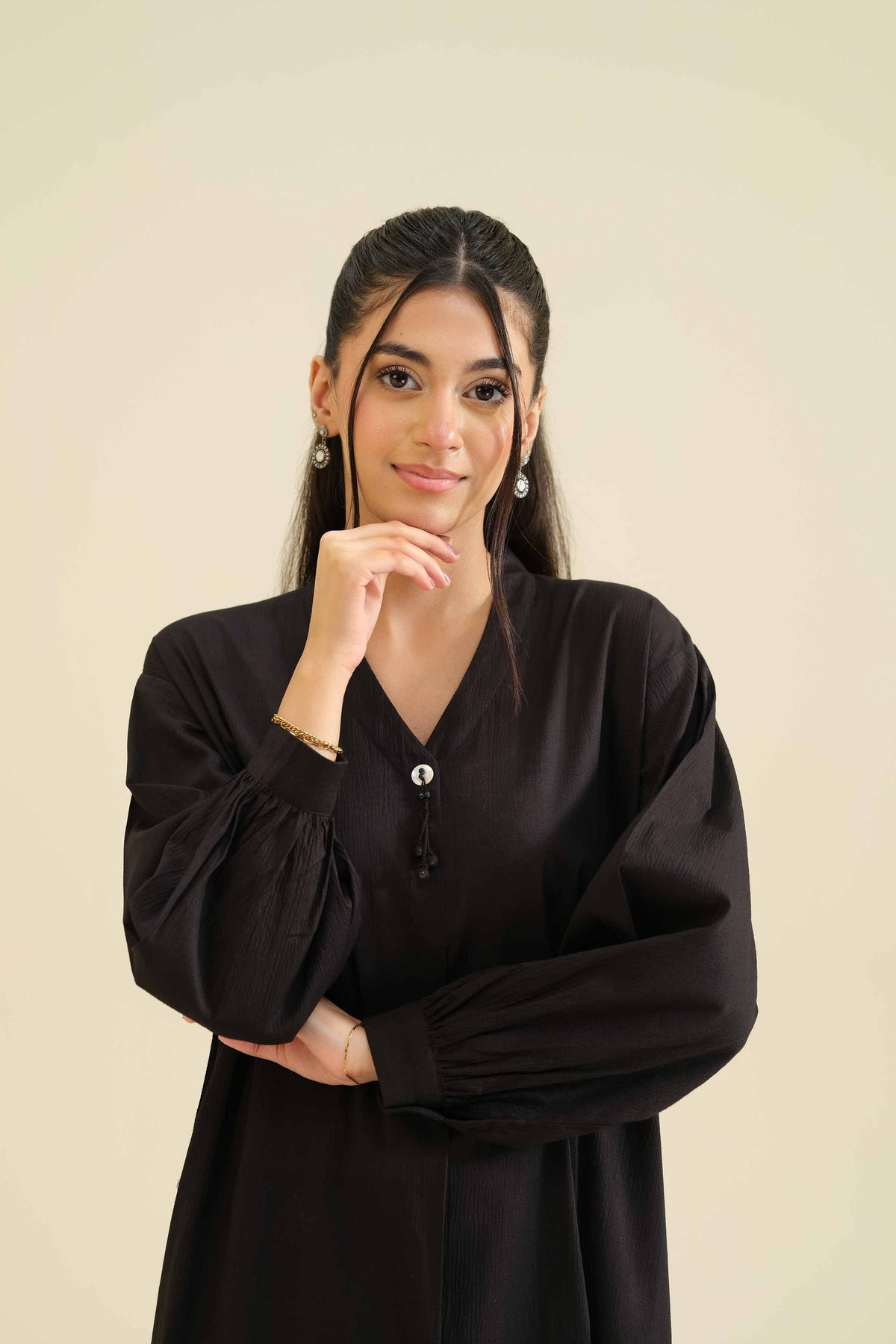 2 Piece - Basic Suit - PW25-204 Black Chiffon 2PC Solids Nishat Australia