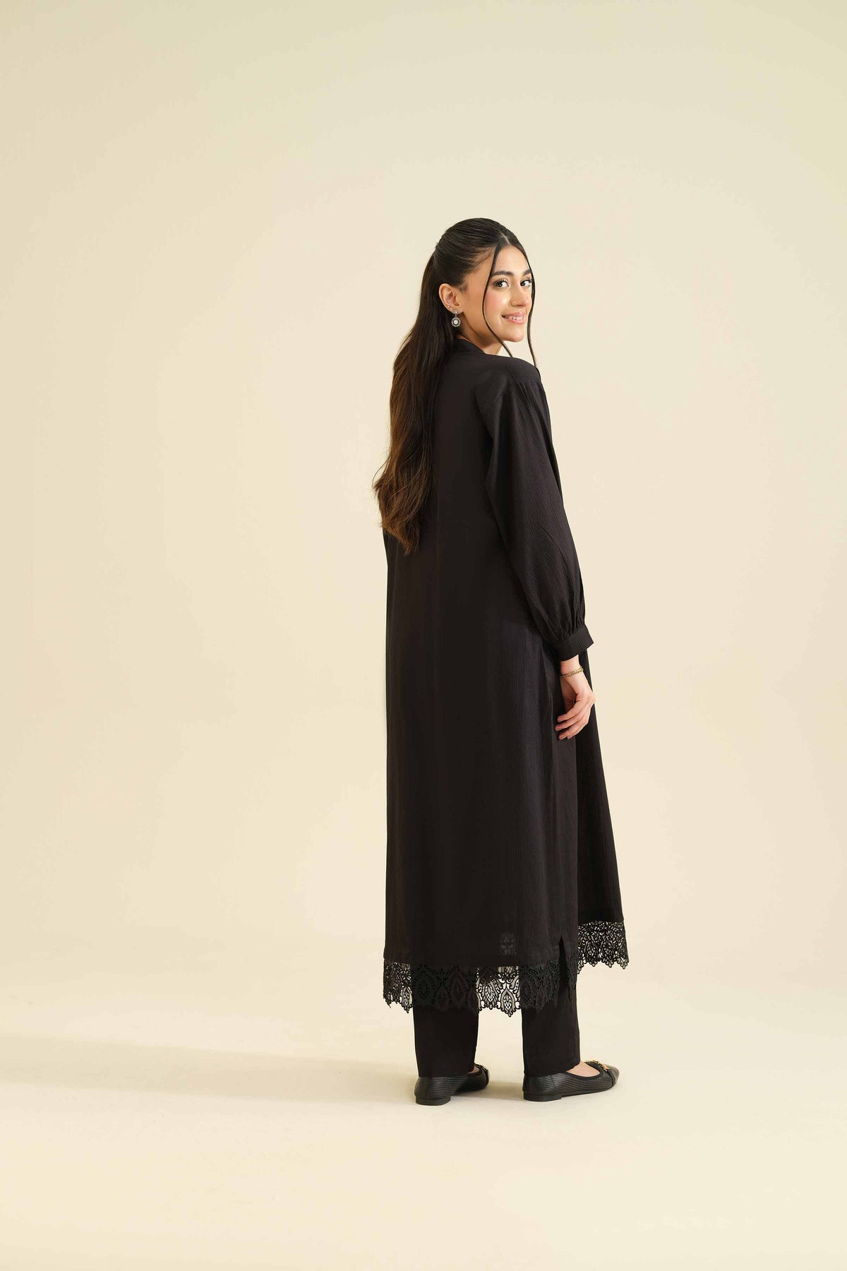 2 Piece - Basic Suit - PW25-204 Black Chiffon 2PC Solids Nishat Australia