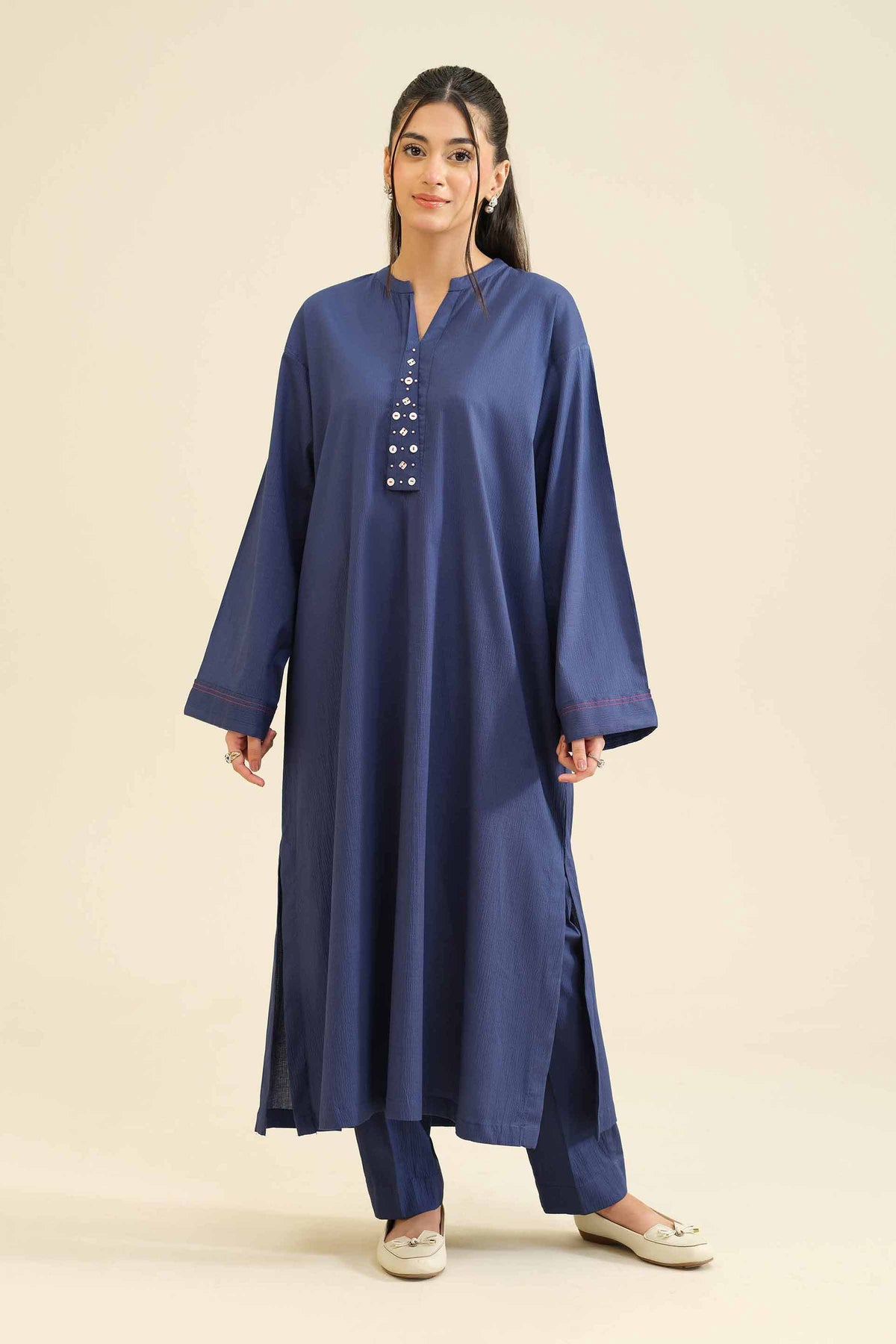 2 Piece - Basic Suit - PW25-207 Blue Chiffon 2PC Solids Nishat Australia