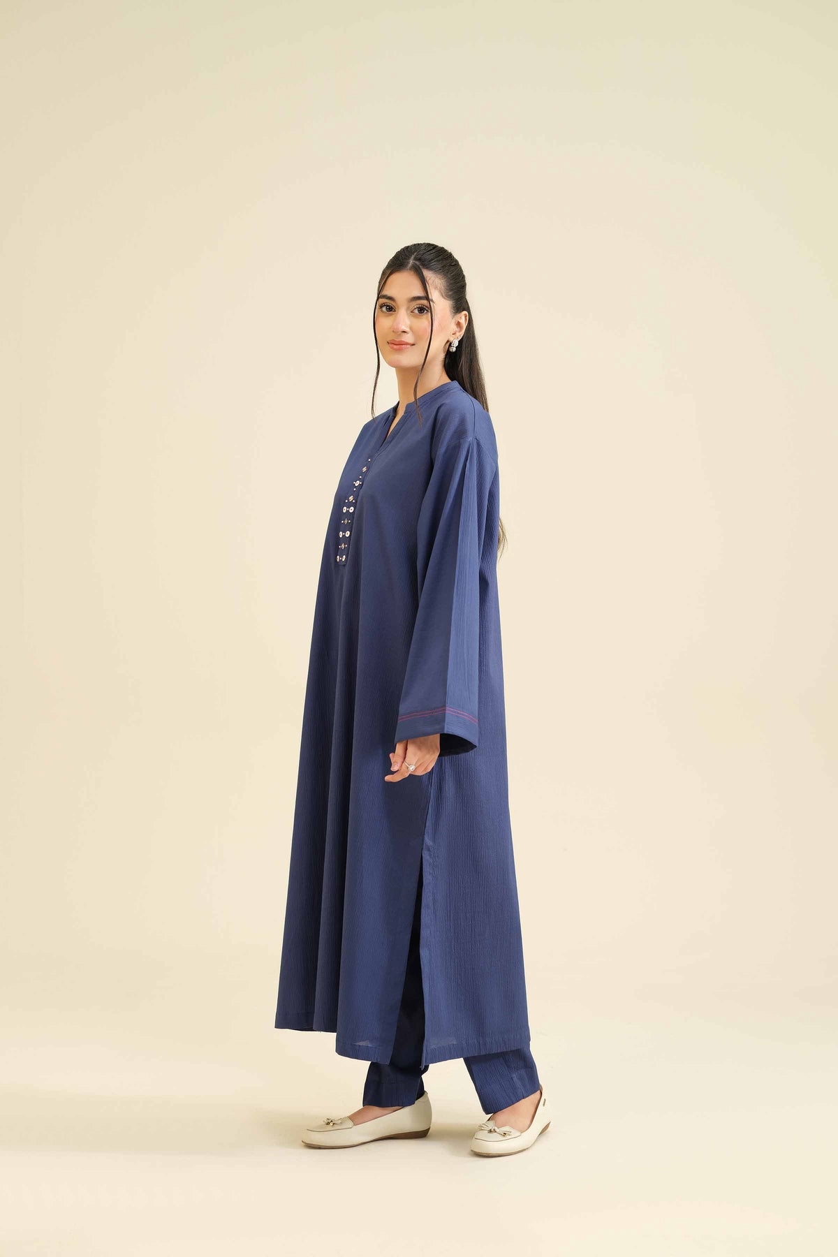 2 Piece - Basic Suit - PW25-207 Blue Chiffon 2PC Solids Nishat Australia