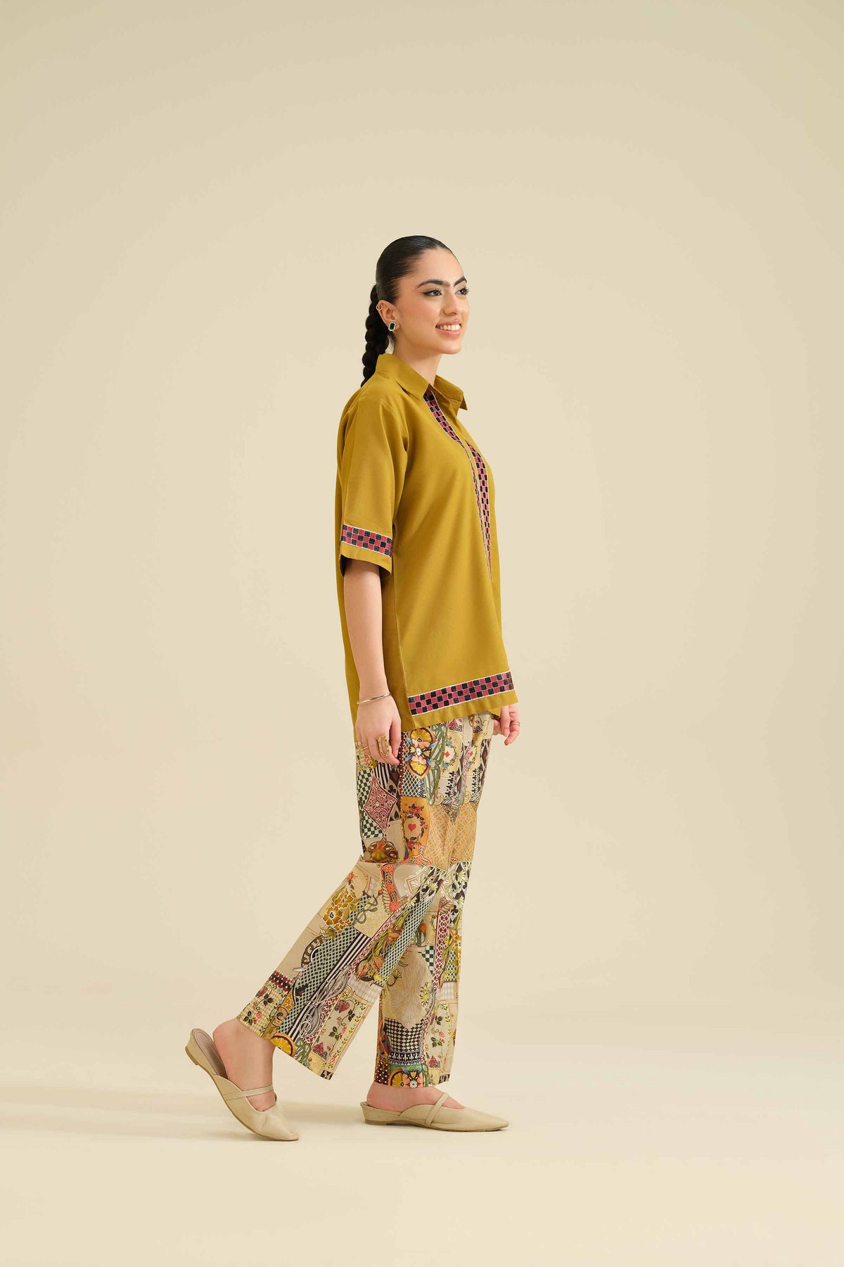 2 Piece - Embroidered Suit - PW25-208 Yellow Wool 2PC Embroidered Nishat Australia
