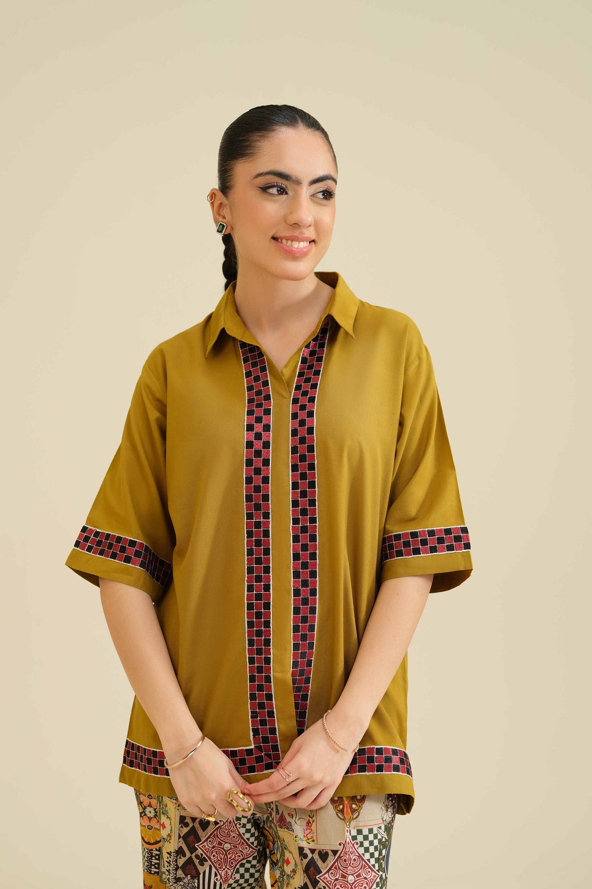 2 Piece - Embroidered Suit - PW25-208 Yellow Wool 2PC Embroidered Nishat Australia