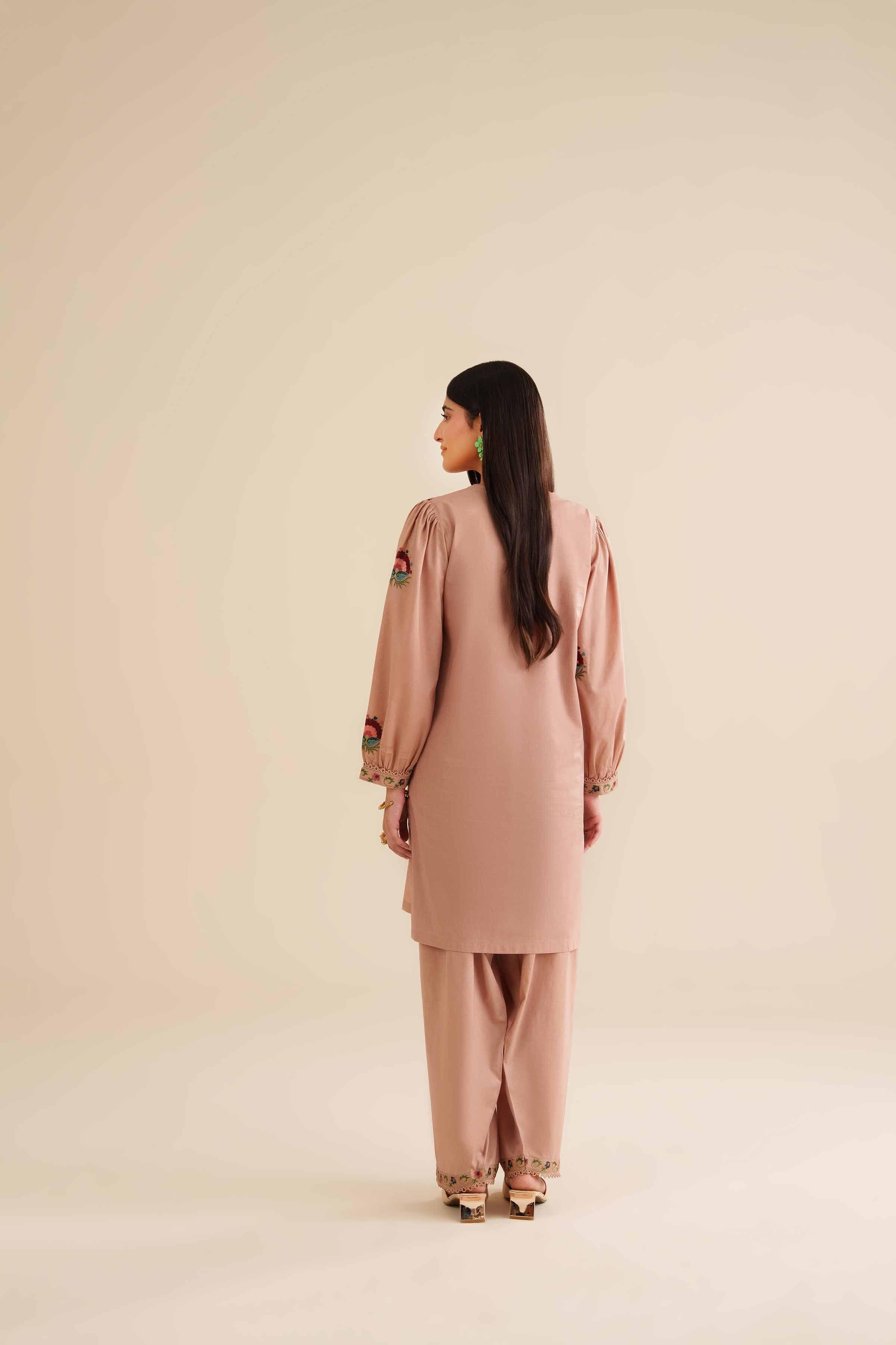 2 Piece - Embroidered Suit - PW25-211 READY TO WEAR Beige Tropical 2PC Embroidered
