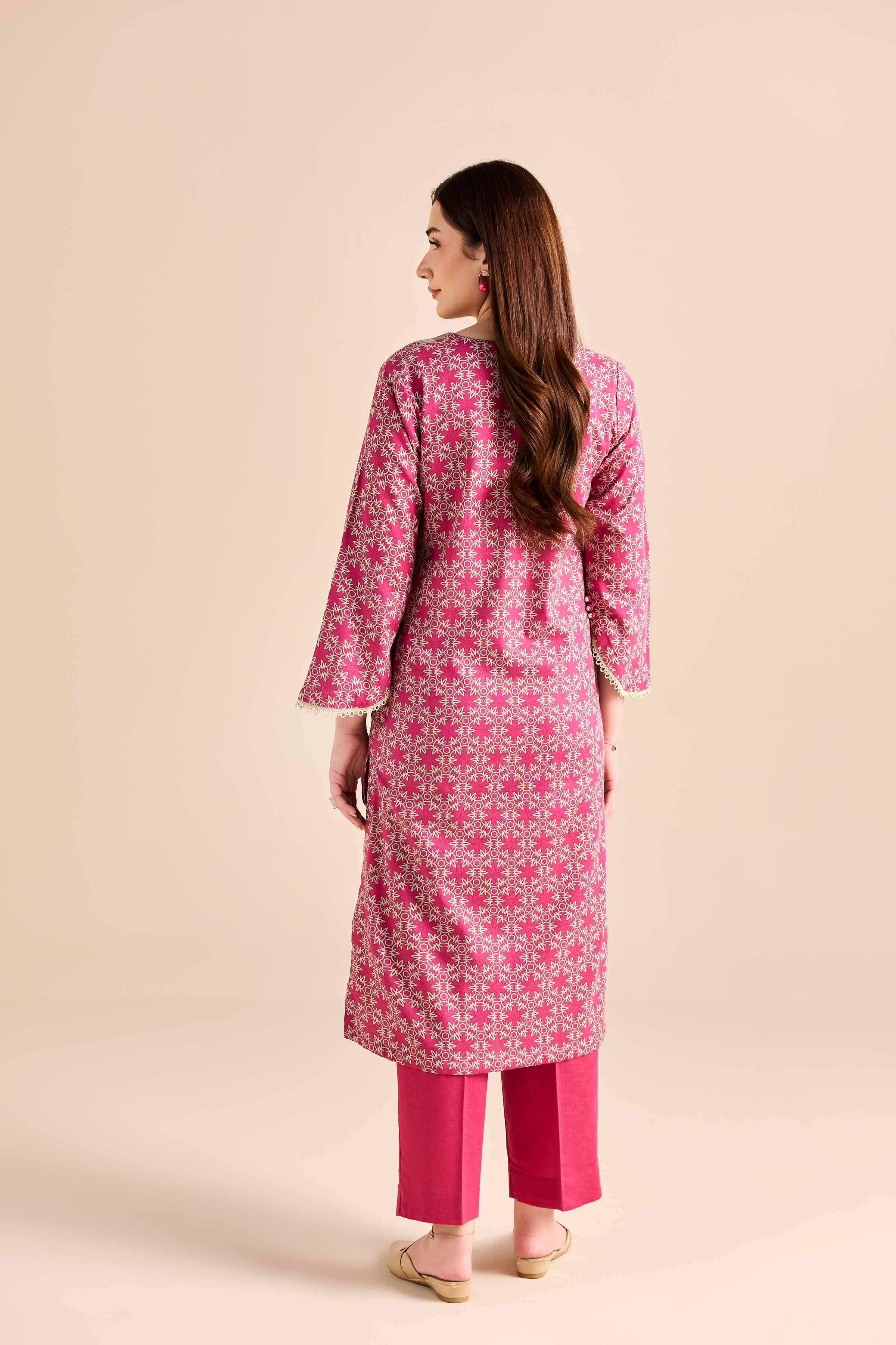 2 Piece - Printed Embroidered Suit - PW25-217 READY TO WEAR Pink Karandi 2PC Embroidered
