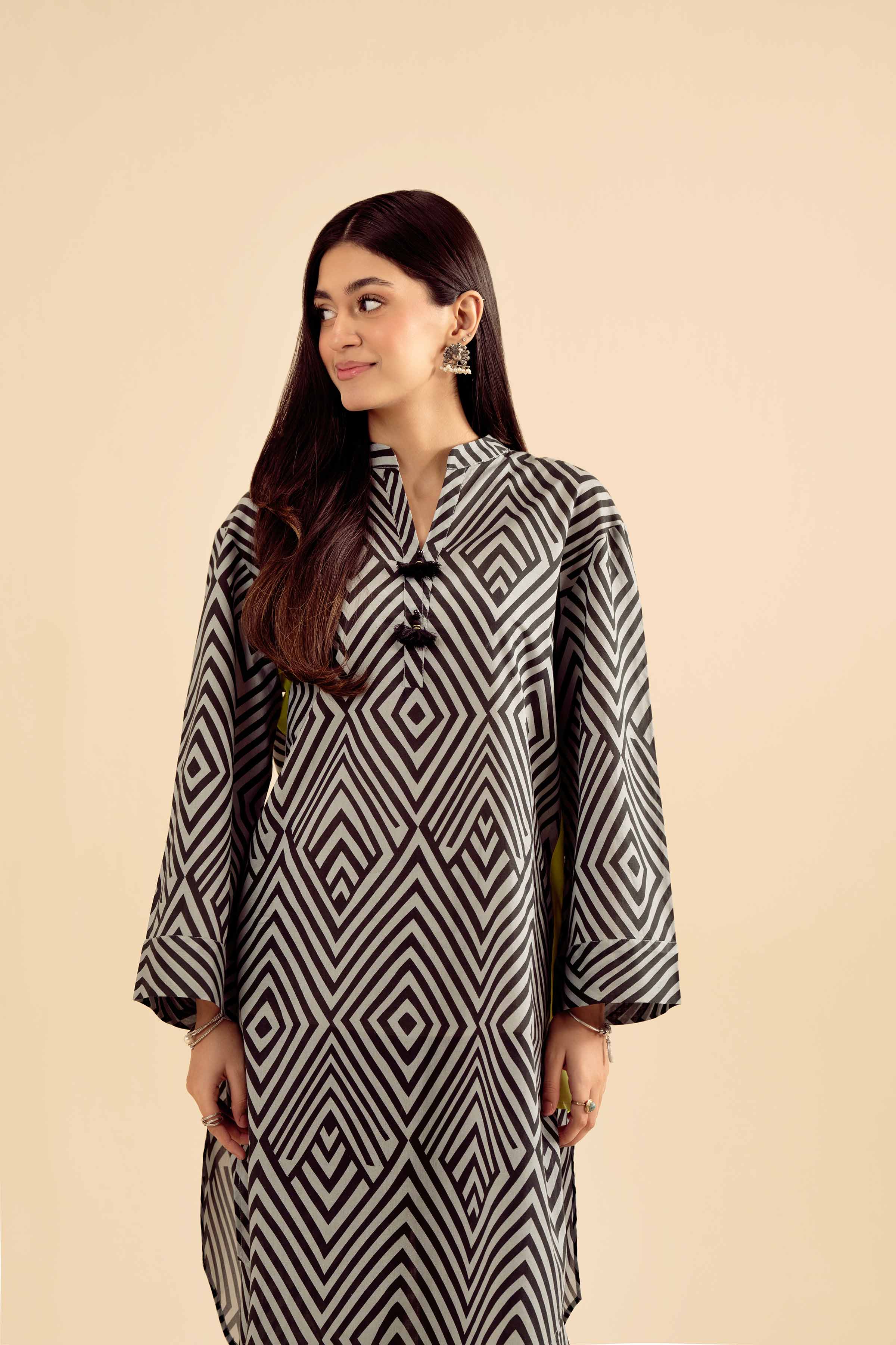 2 Piece - Printed Suit - PW25-22 READY TO WEAR Black Cambric 2PC Printed