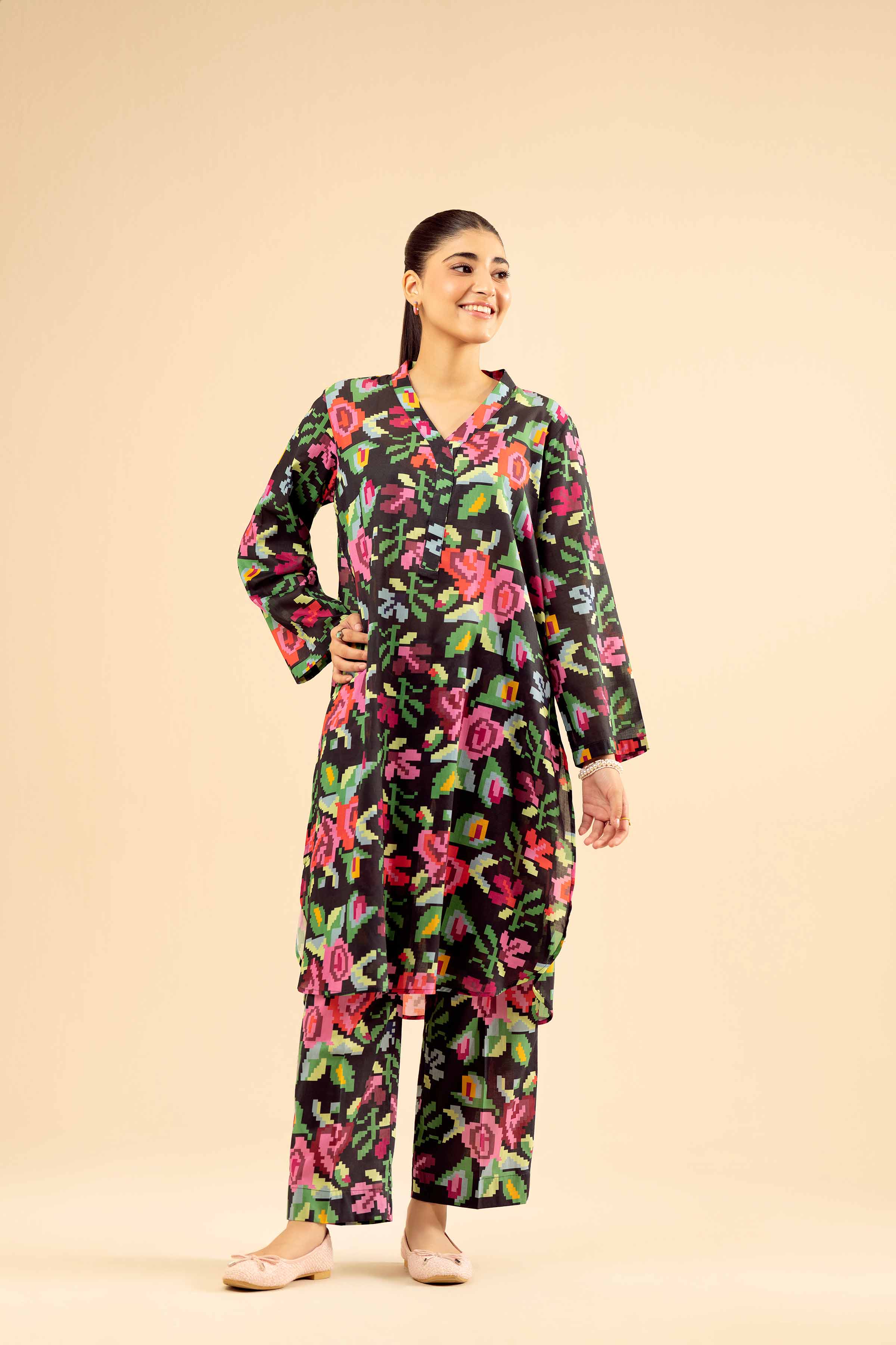 2 Piece - Printed Suit - PW25-23 READY TO WEAR Multi Cambric 2PC Printed