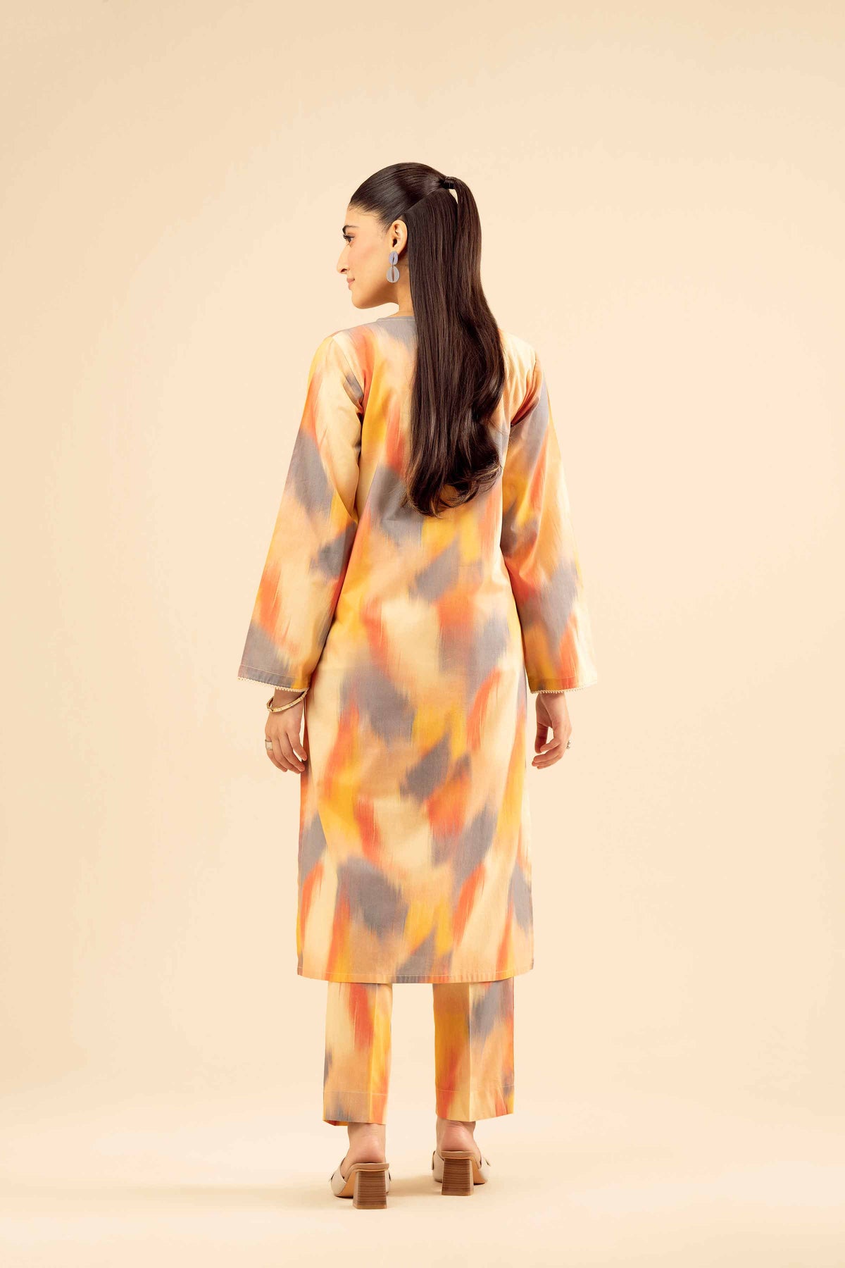 2 Piece - Printed Suit - PW25-24 Beige Cambric 2PC Printed Nishat Australia