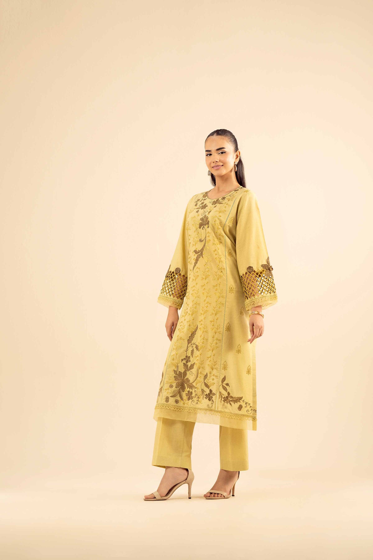 2 Piece - Embroidered Suit - PW25-262 Green Slub 2PC Embroidered Nishat Australia