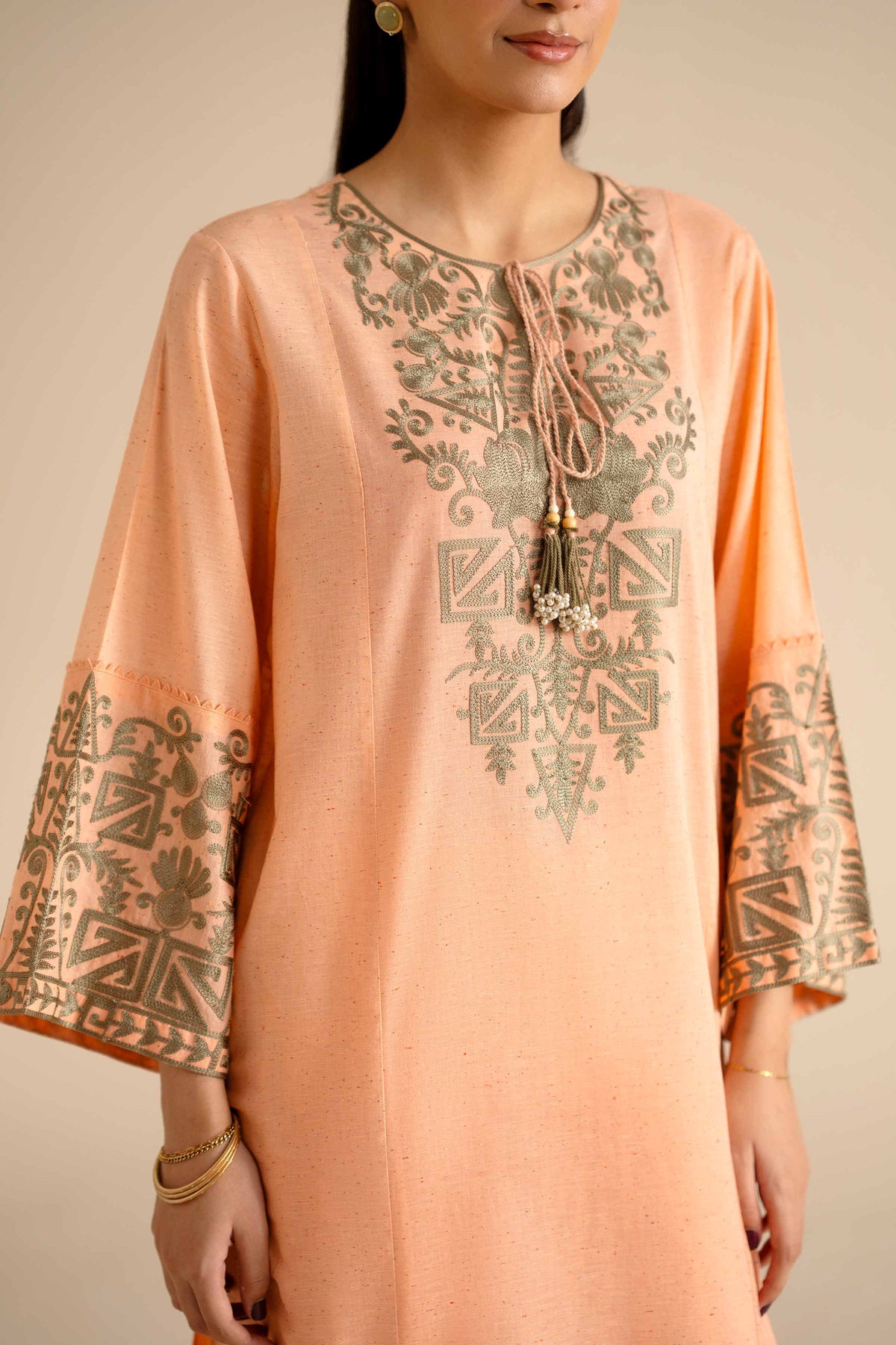 2 Piece - Embroidered Suit - PW25-268 Orange Khaddar 2PC Embroidered Nishat Australia