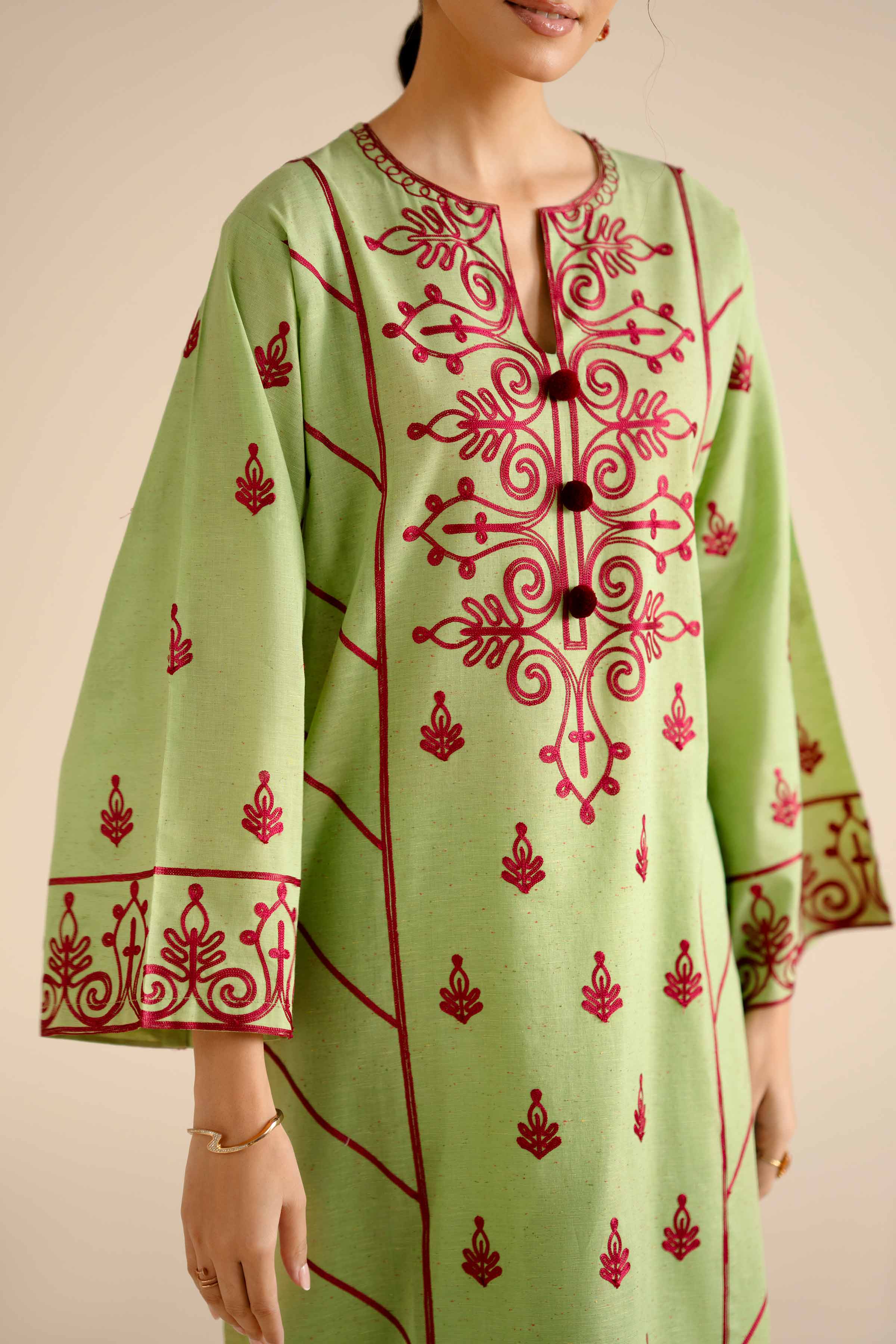 2 Piece - Embroidered Suit - PW25-269 READY TO WEAR Green Khaddar 2PC Embroidered