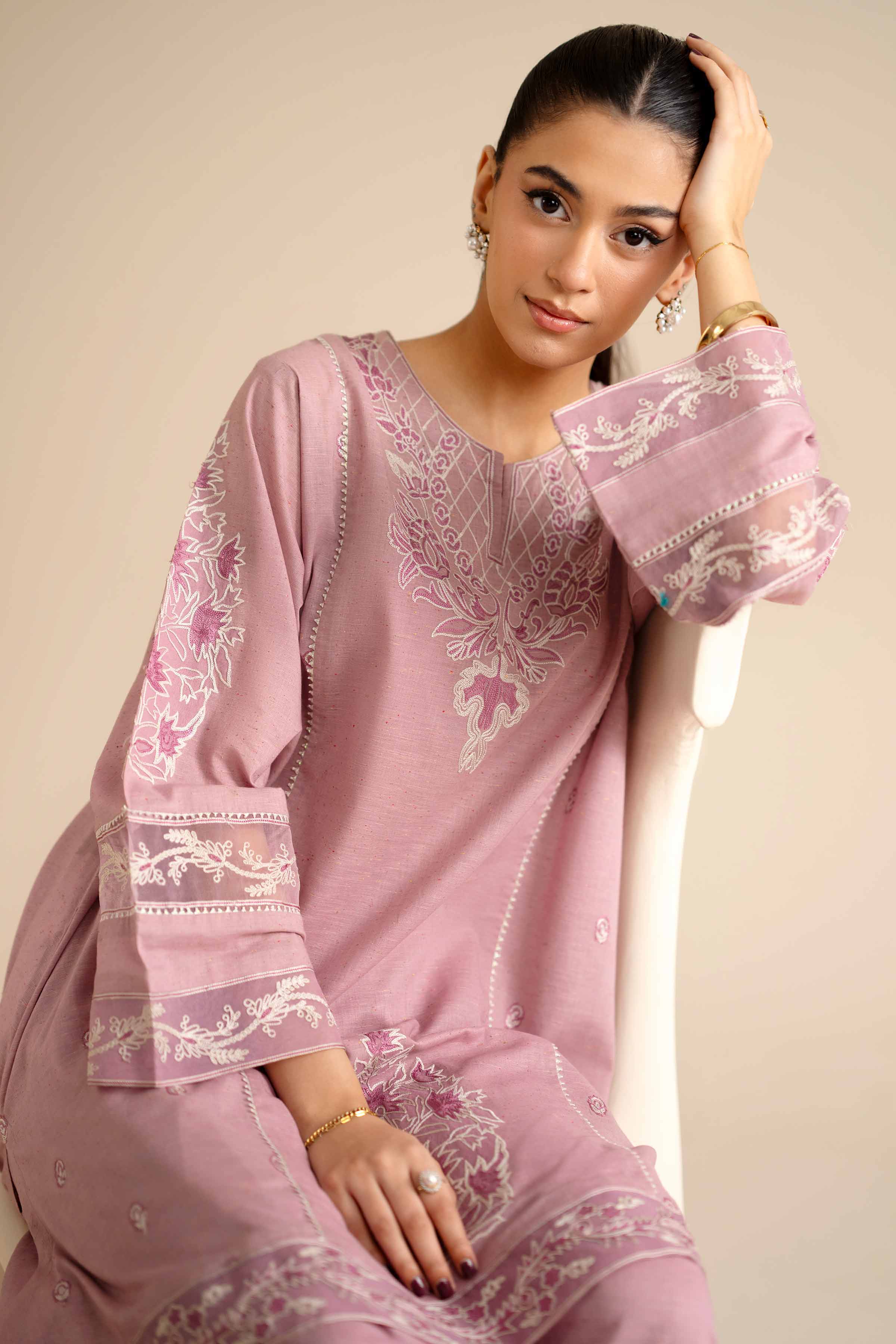2 Piece - Embroidered Suit - PW25-272 READY TO WEAR Purple Khaddar 2PC Embroidered