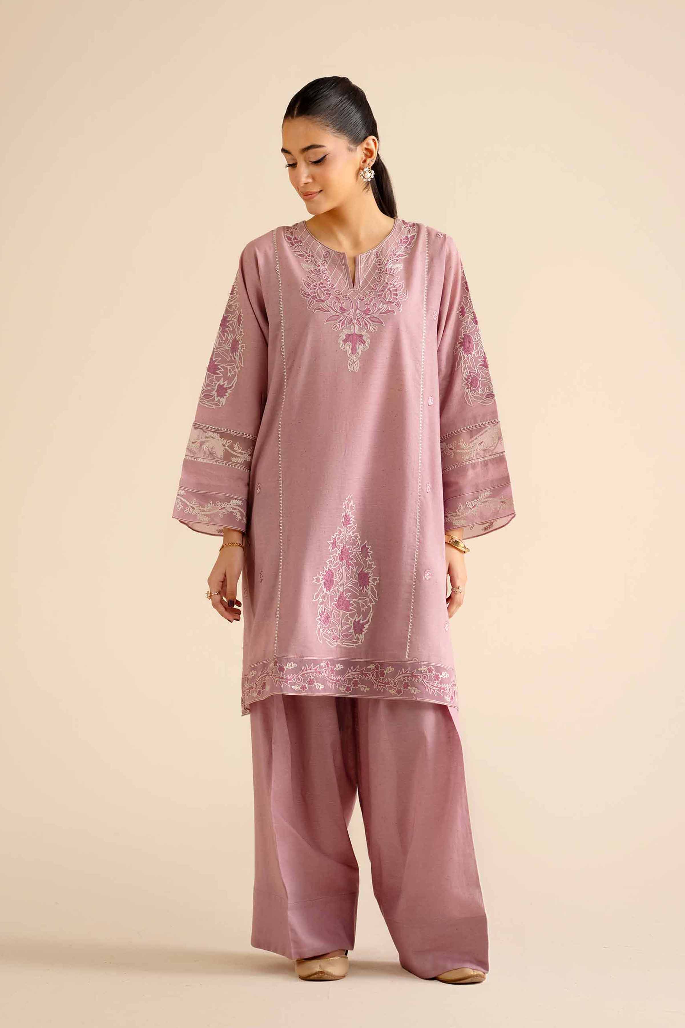 2 Piece - Embroidered Suit - PW25-272 READY TO WEAR Purple Khaddar 2PC Embroidered