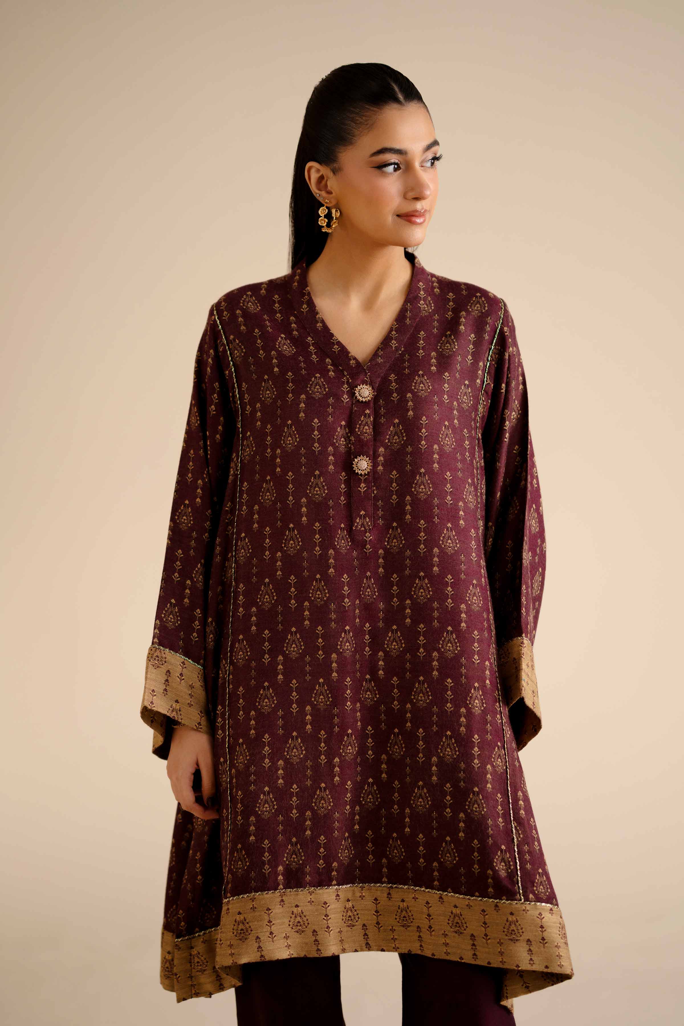 2 Piece - Basic Suit - PW25-276 READY TO WEAR Red Jacquard 2 Pieces Solids