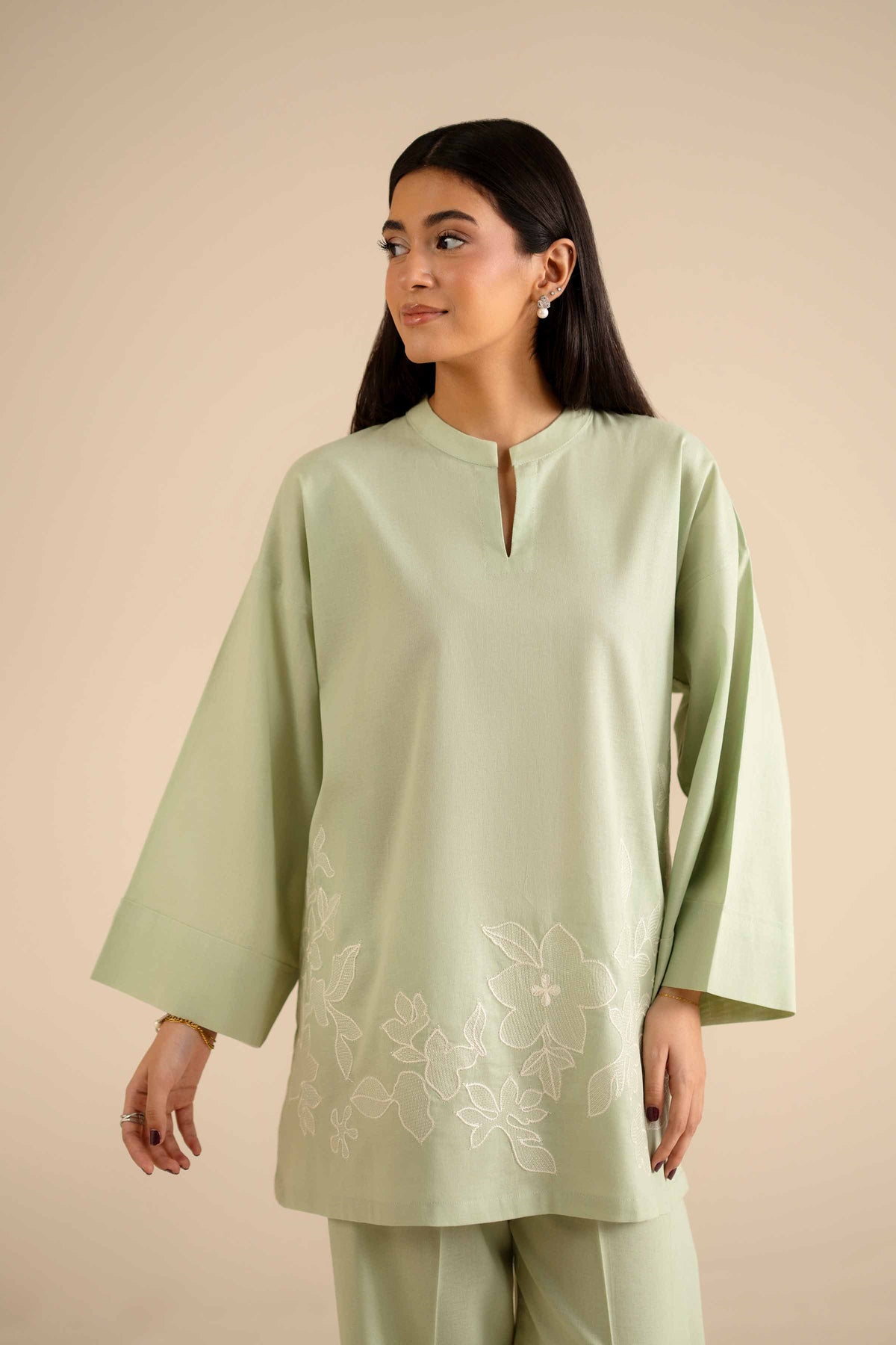 2 Piece - Embroidered Suit - PW25-300 Green Cotton 2PC Embroidered Nishat Australia