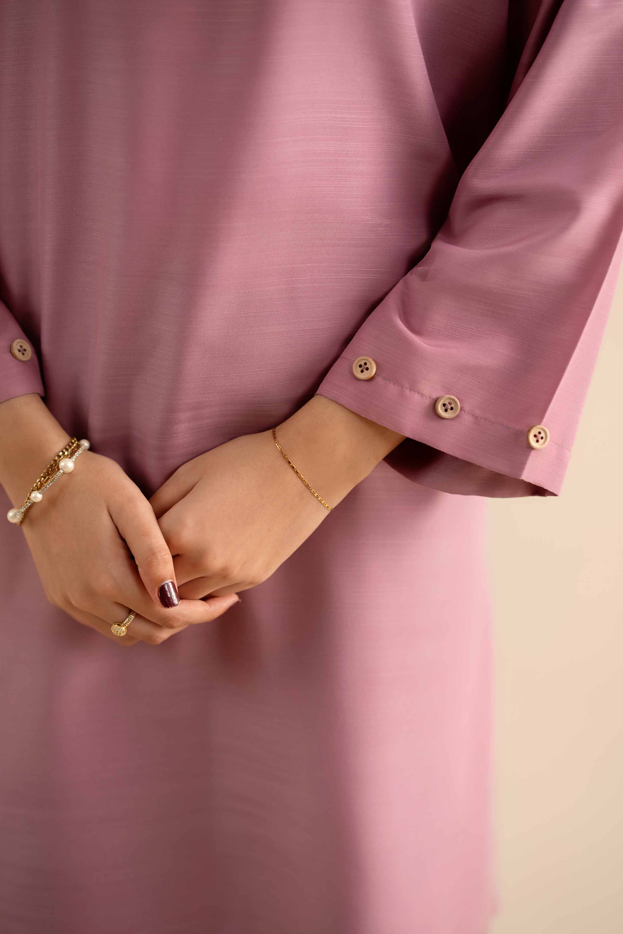 2 Piece - Basic Suit - PW25-314 READY TO WEAR Pink Silk 2PC Solids