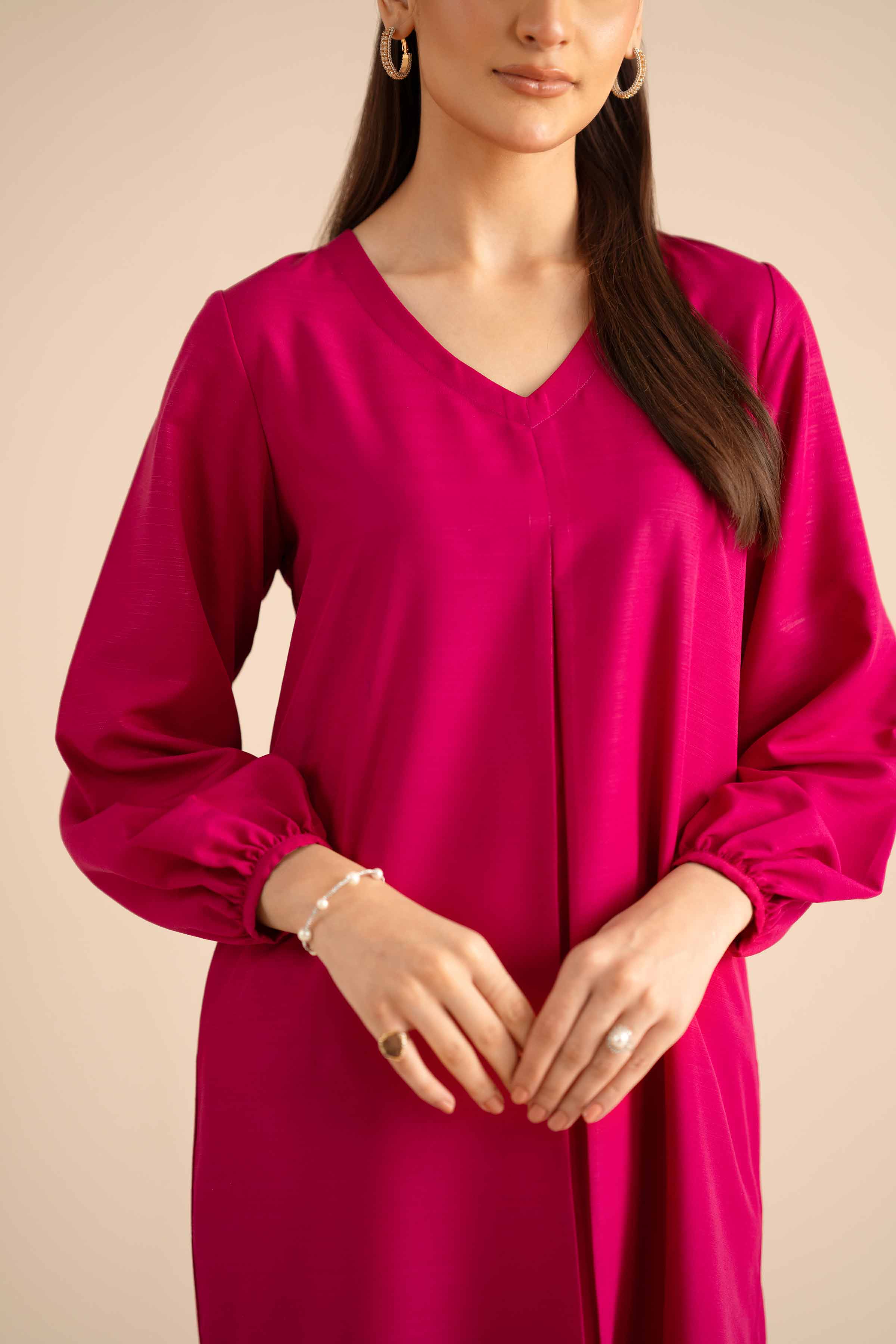2 Piece - Basic Suit - PW25-315 READY TO WEAR Pink Silk 2PC Solids
