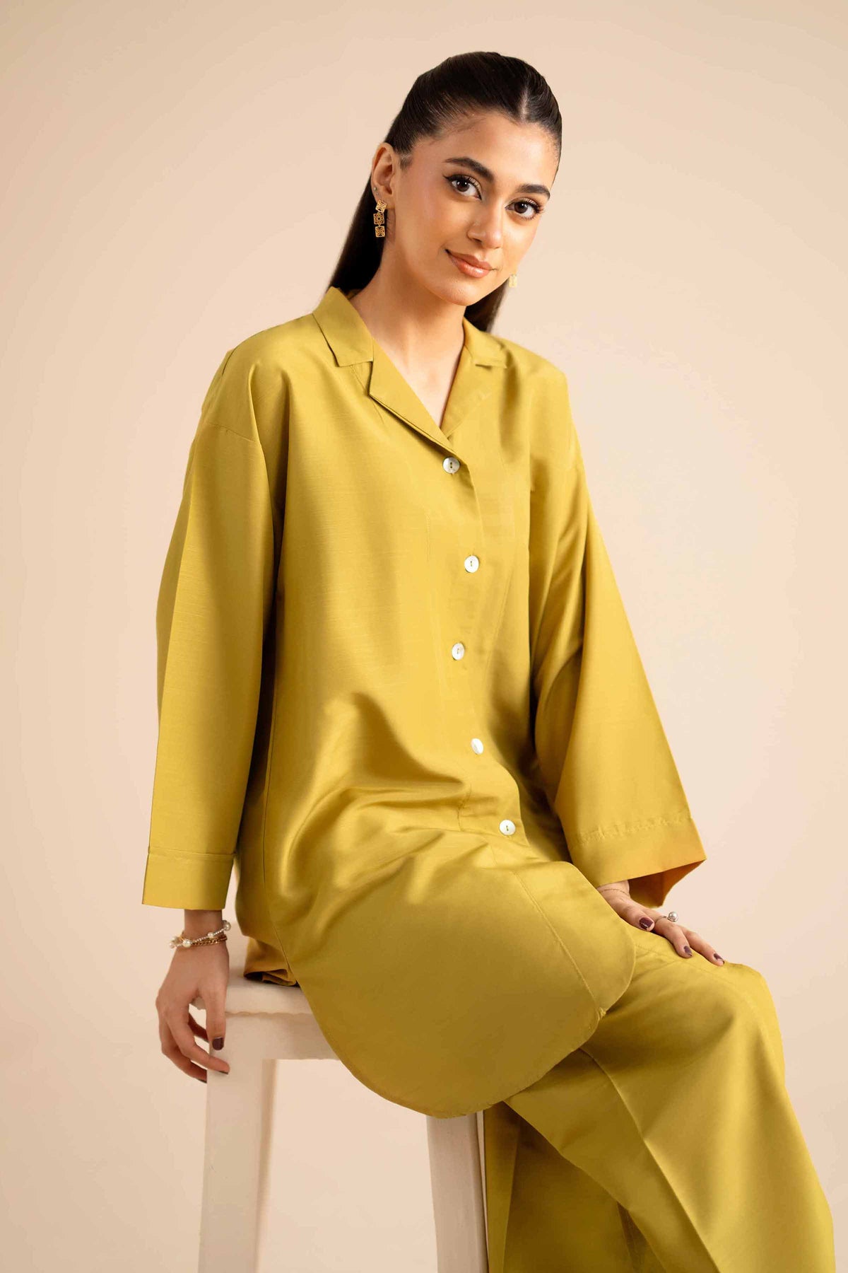 2 Piece - Basic Suit - PW25-317 Green Silk 2PC Solids Nishat Australia