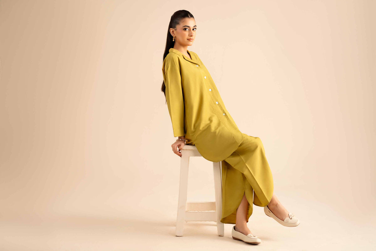 2 Piece - Basic Suit - PW25-317 Green Silk 2PC Solids Nishat Australia
