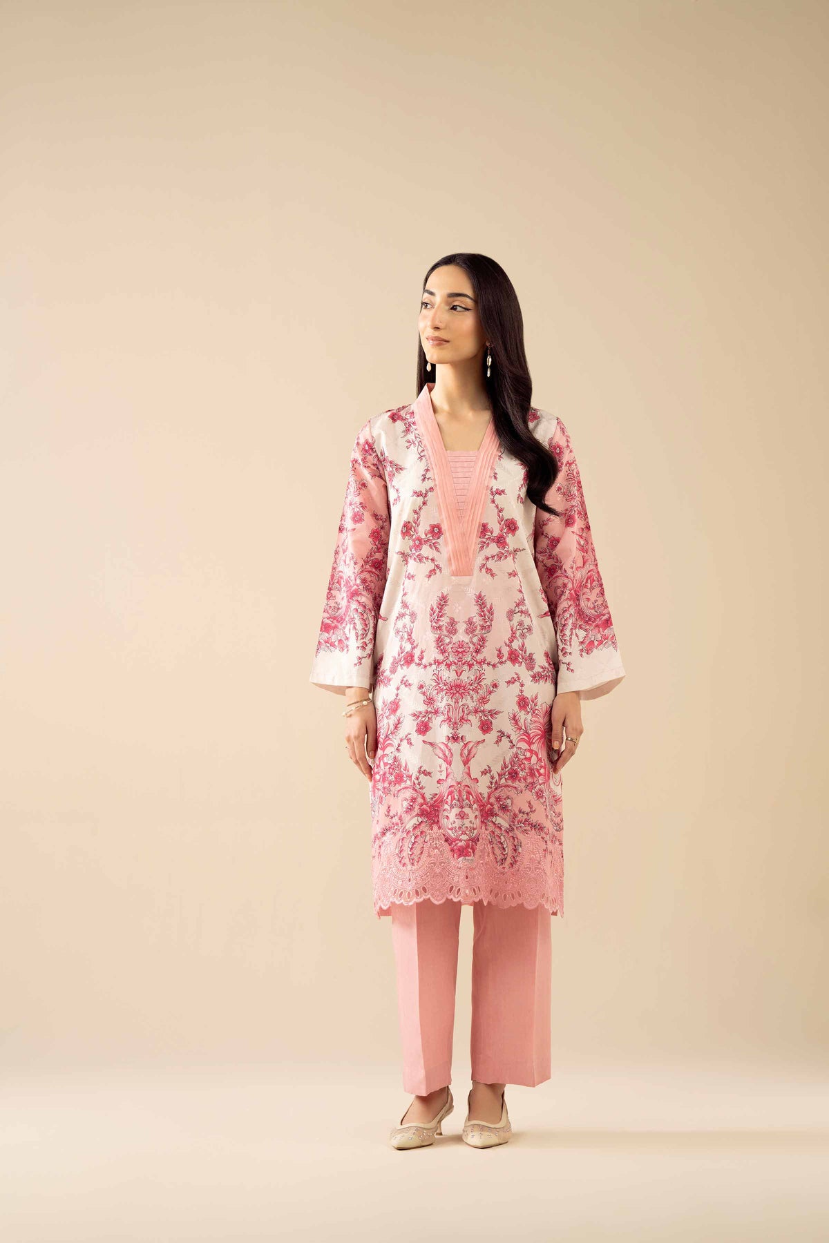 2 Piece - Printed Embroidered Suit - PW25-330 Pink Jacquard 2PC Embroidered Nishat Australia