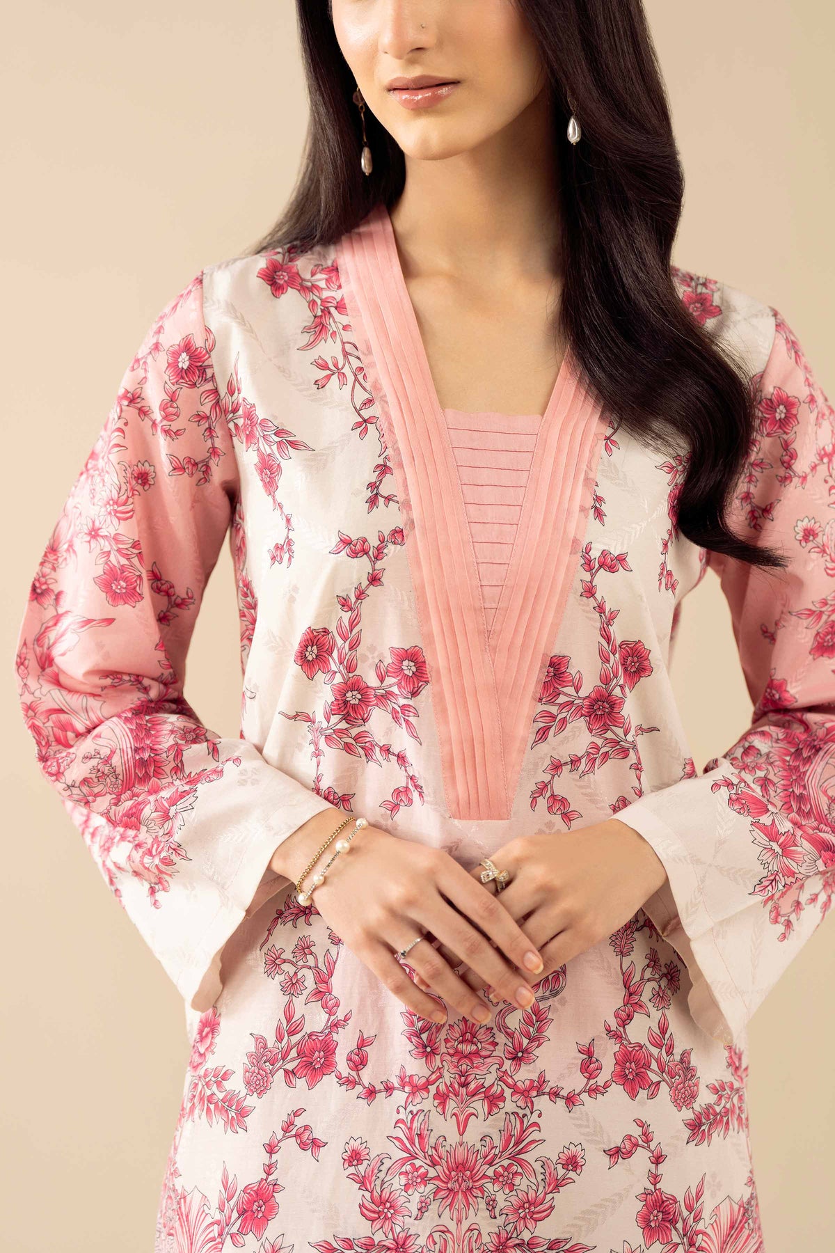 2 Piece - Printed Embroidered Suit - PW25-330 Pink Jacquard 2PC Embroidered Nishat Australia
