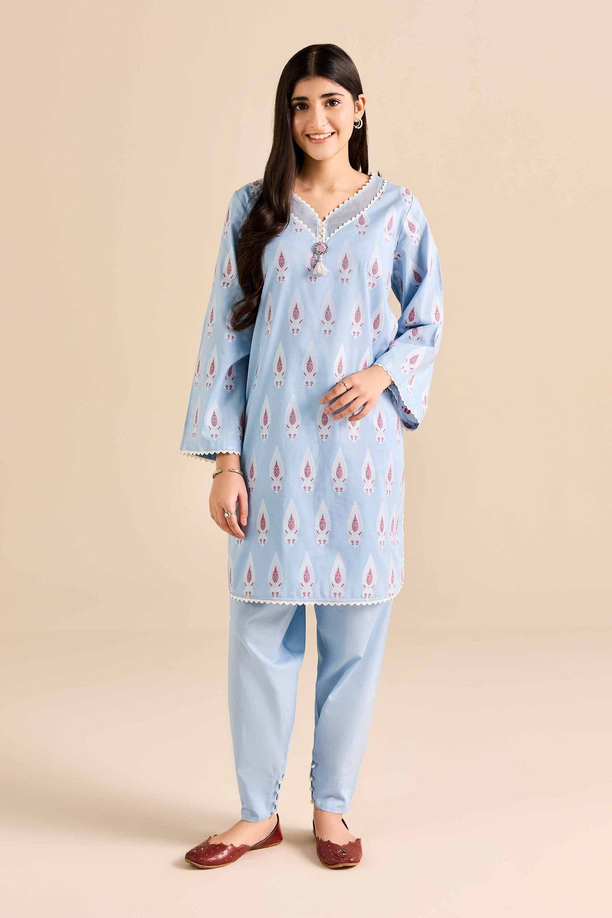 2 Piece - Printed Suit - PW25-372 Blue Jacquard 2PC Printed Nishat Australia