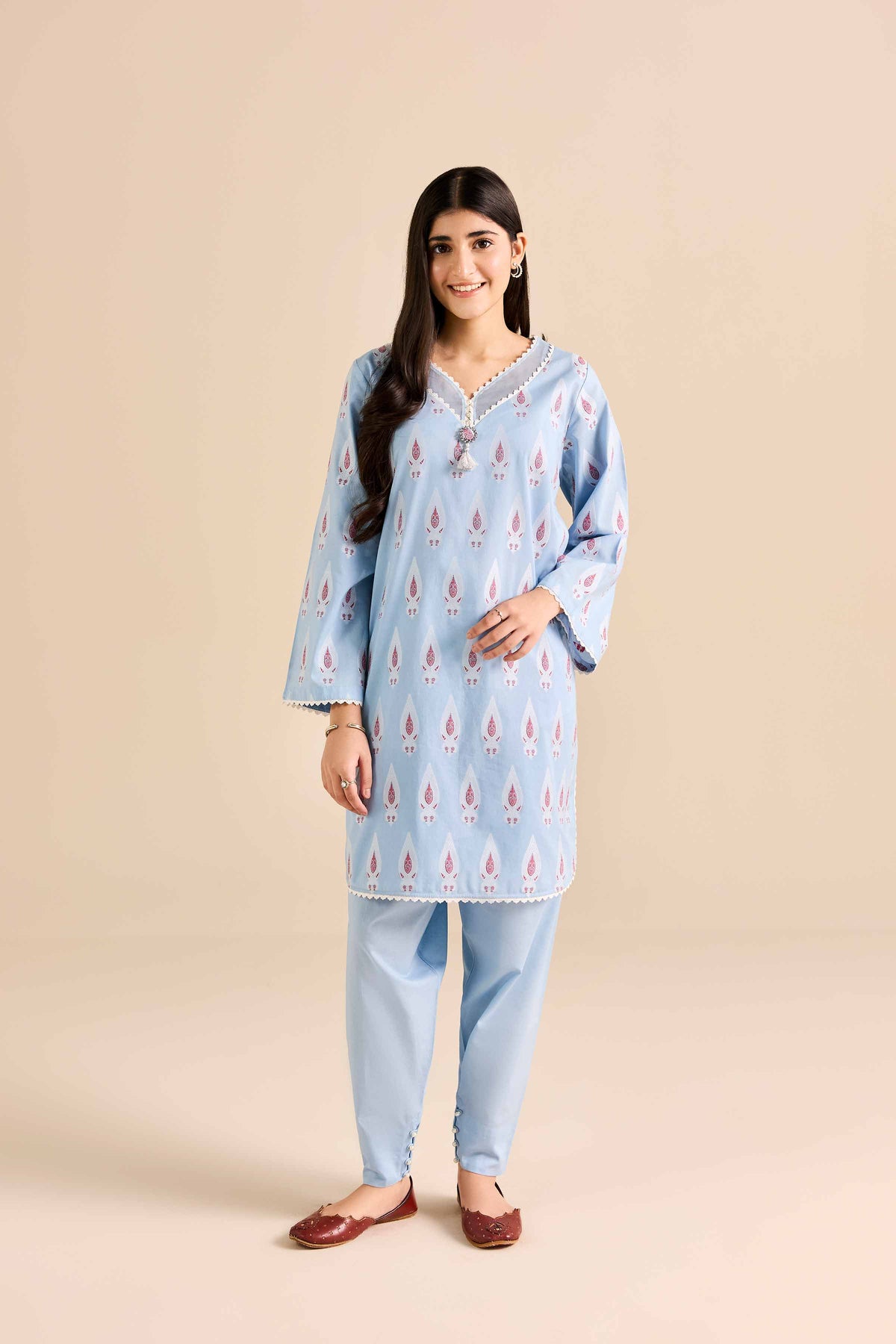 2 Piece - Printed Suit - PW25-372 Blue Jacquard 2PC Printed Nishat Australia