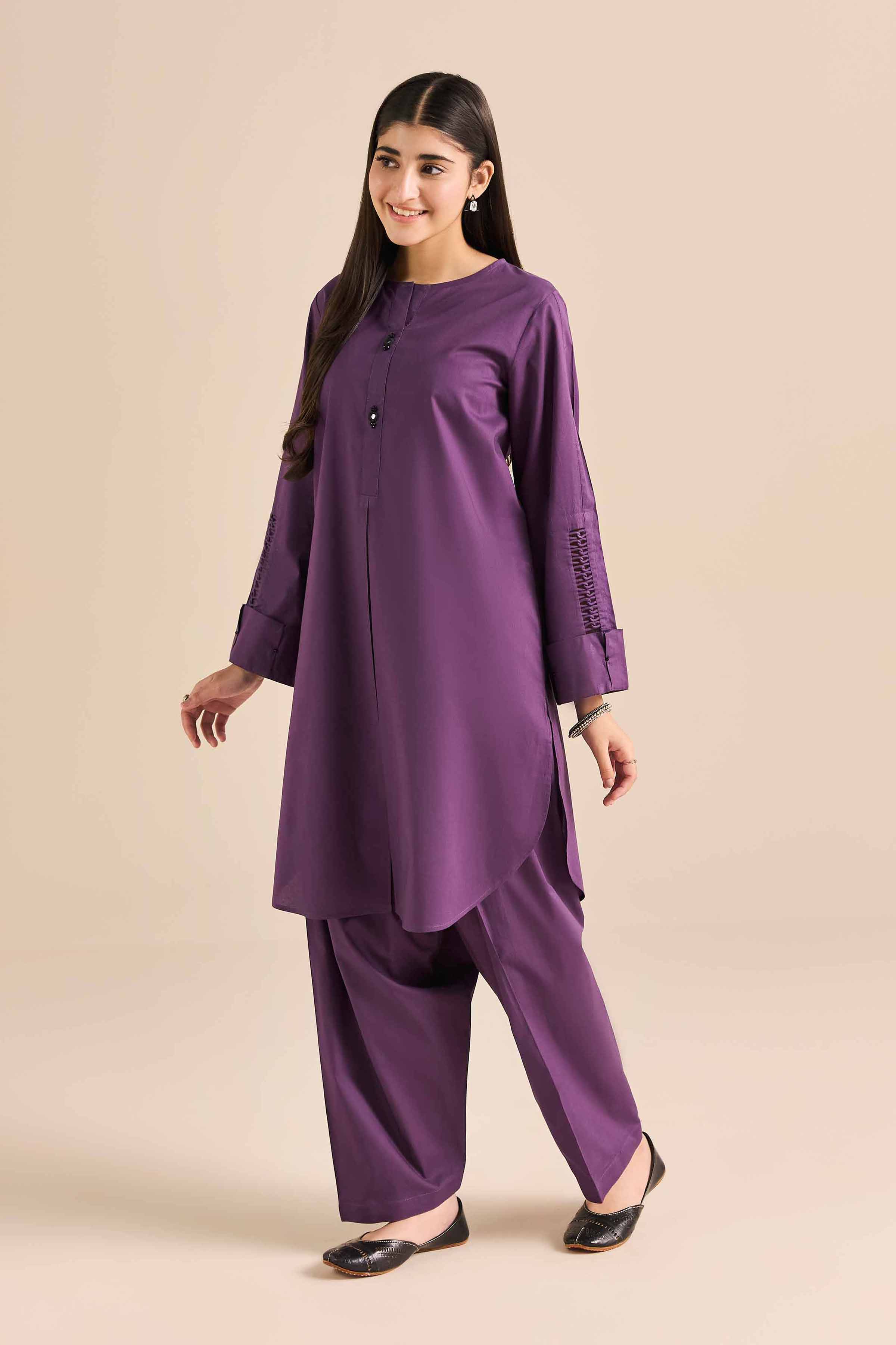 2 Piece - Basic Suit - PW25-381 READY TO WEAR Purple PV 2PC Solids