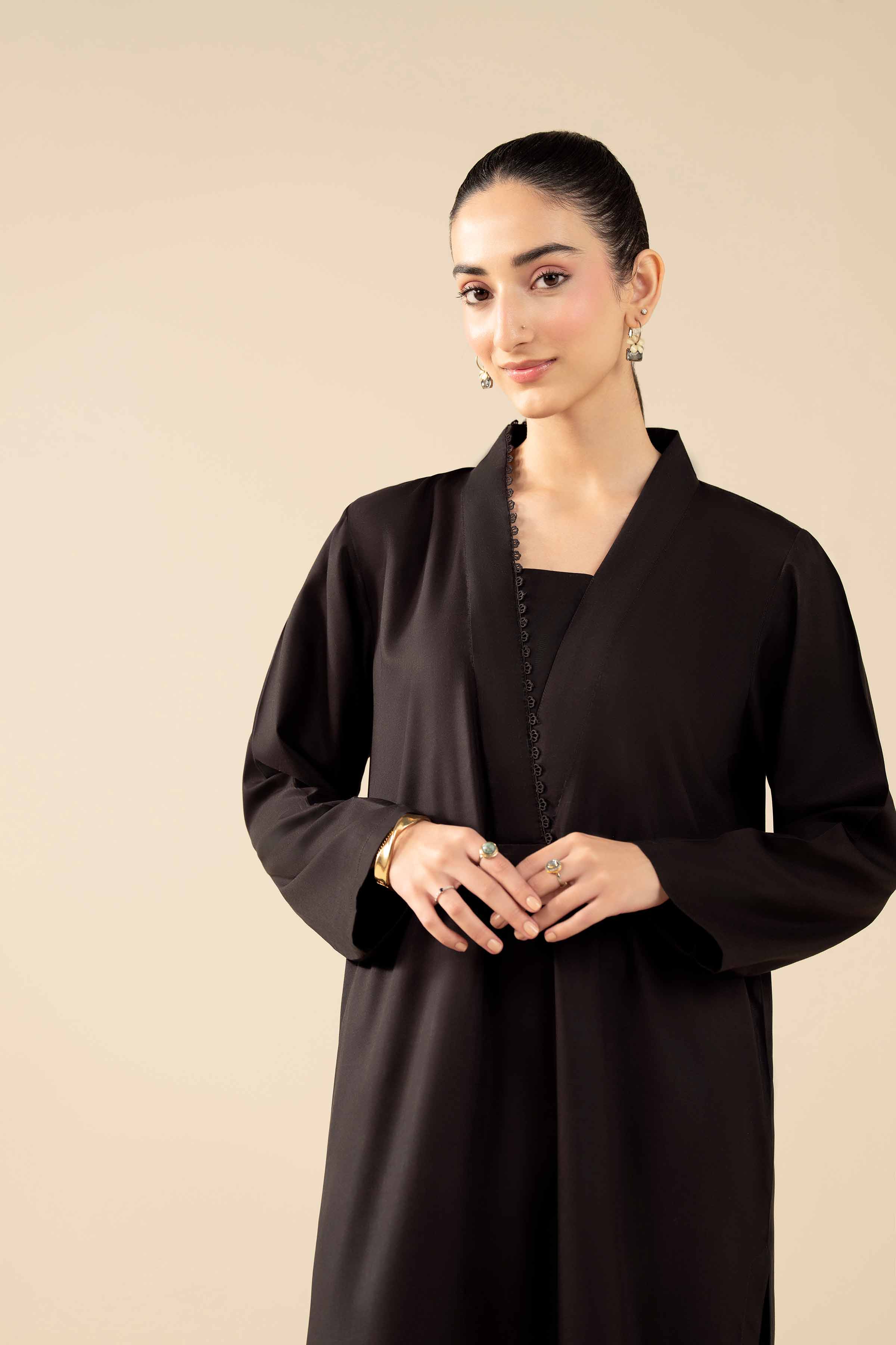 2 Piece - Basic Suit - PW25-383 READY TO WEAR Black Linen 2PC Solids
