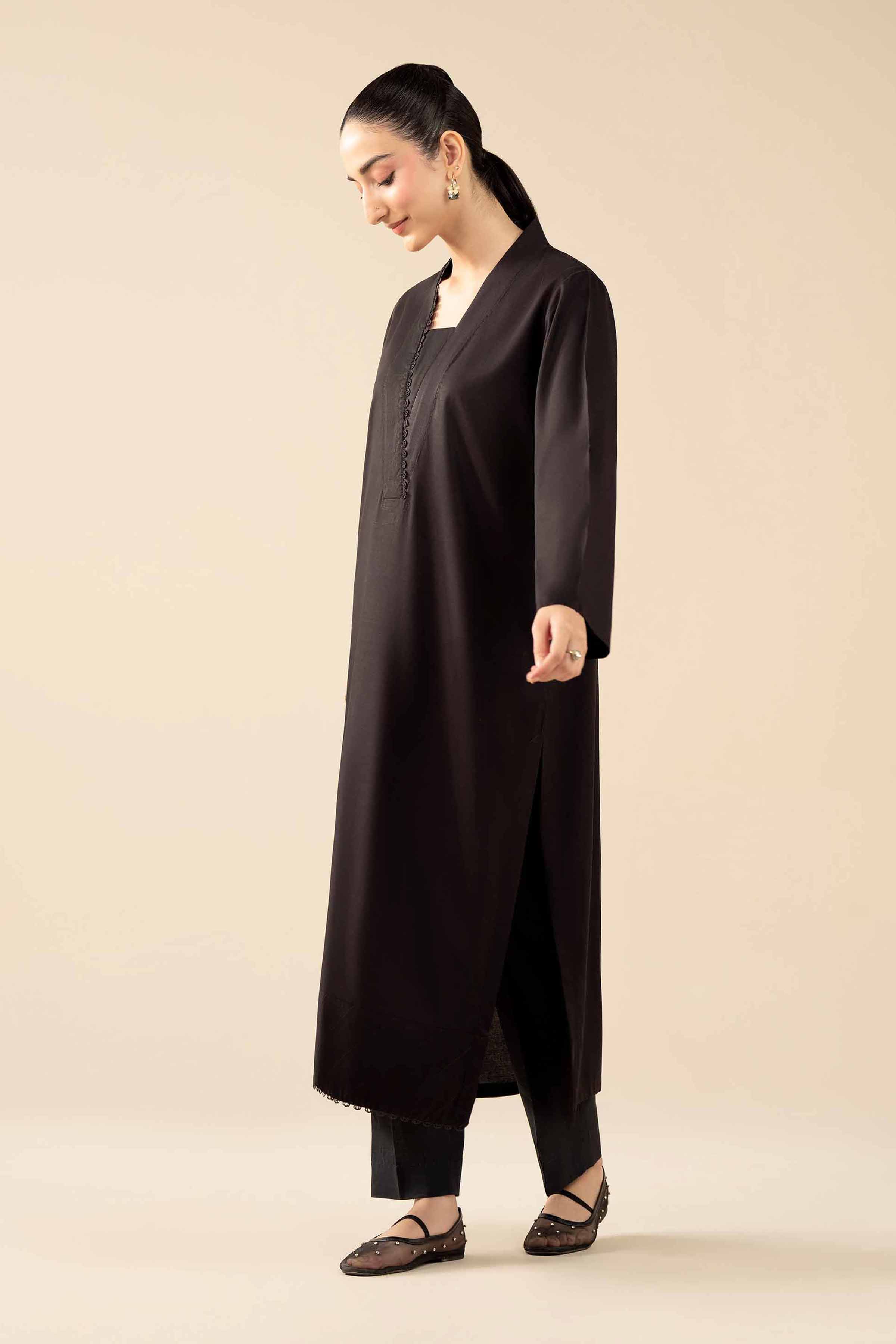 2 Piece - Basic Suit - PW25-383 READY TO WEAR Black Linen 2PC Solids