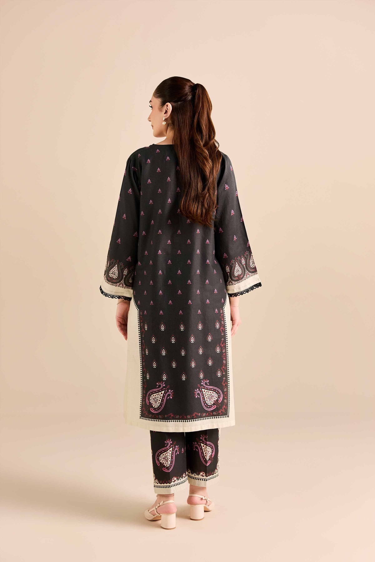 2 Piece - Printed Suit - PW25-385 Black Cambric 2PC Printed Nishat Australia