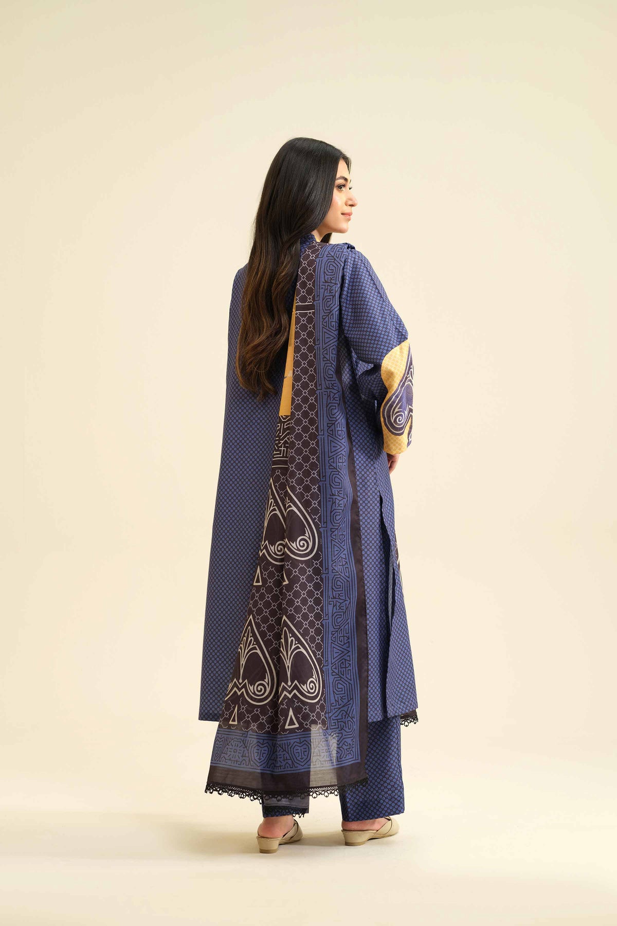 3 Piece - Printed Embroidered Suit - PW25-408 Blue Lawn 3PC Embroidered Nishat Australia