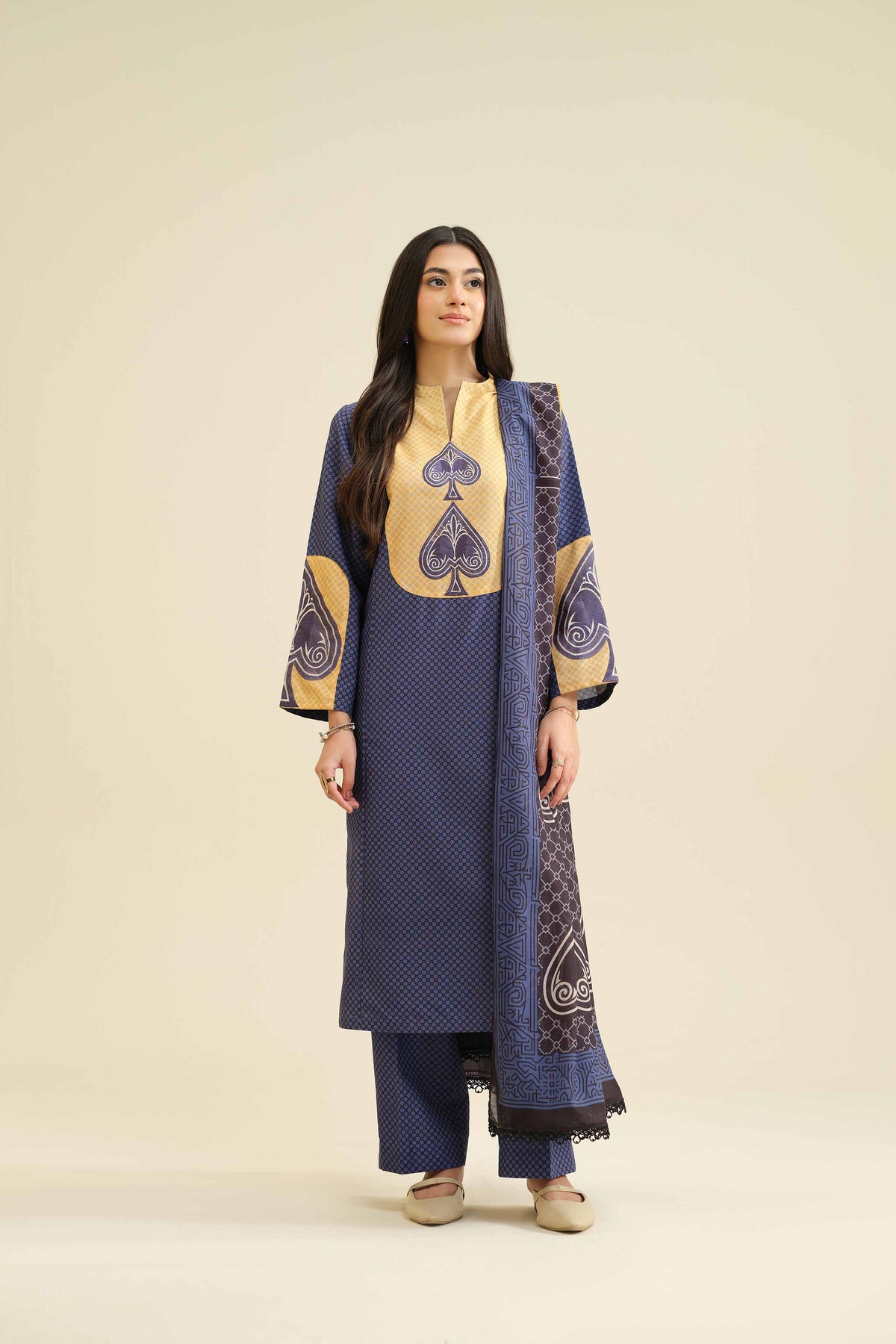 3 Piece - Printed Embroidered Suit - PW25-408 Blue Lawn 3PC Embroidered Nishat Australia