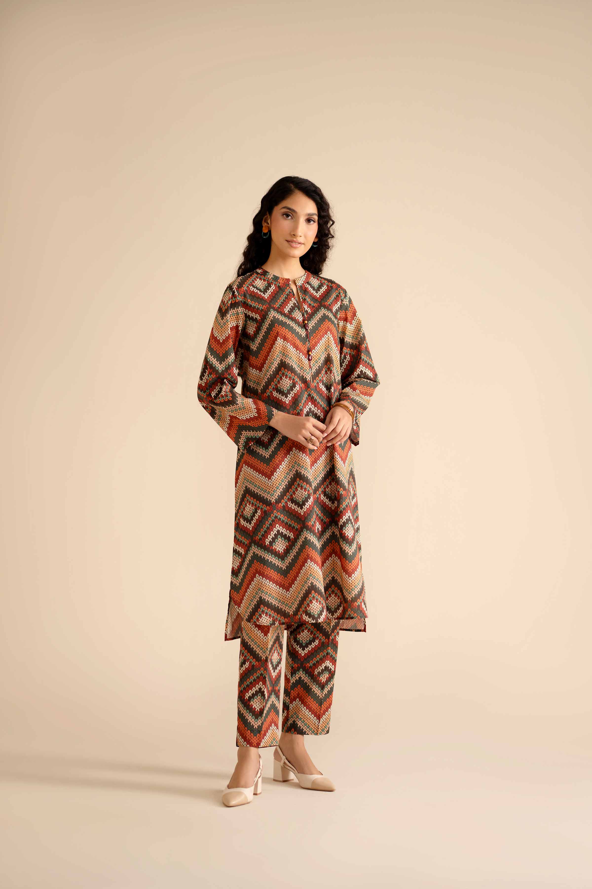 2 Piece - Printed Suit - PW25-42 READY TO WEAR Multi Cambric 2PC Printed