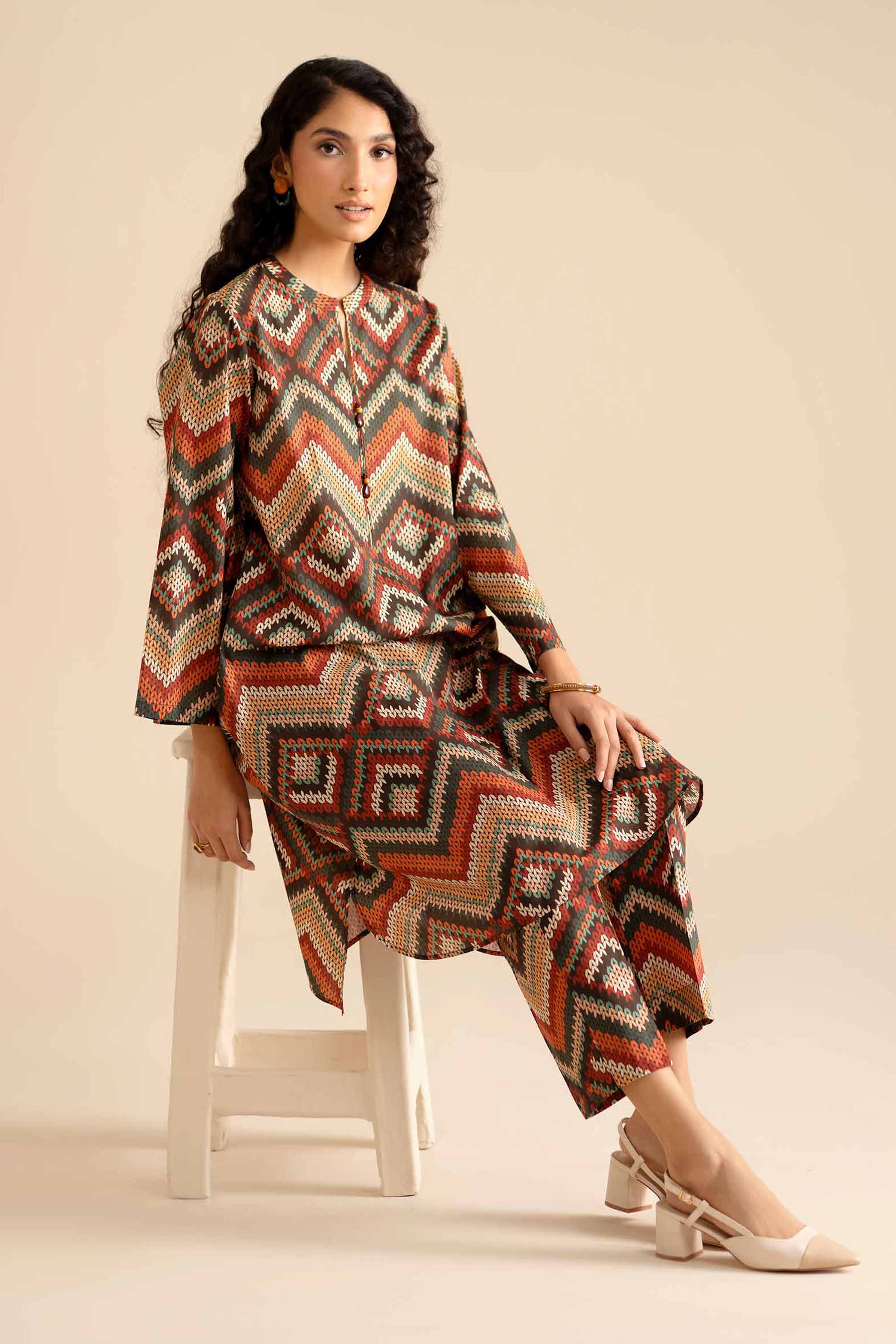 2 Piece - Printed Suit - PW25-42 READY TO WEAR Multi Cambric 2PC Printed