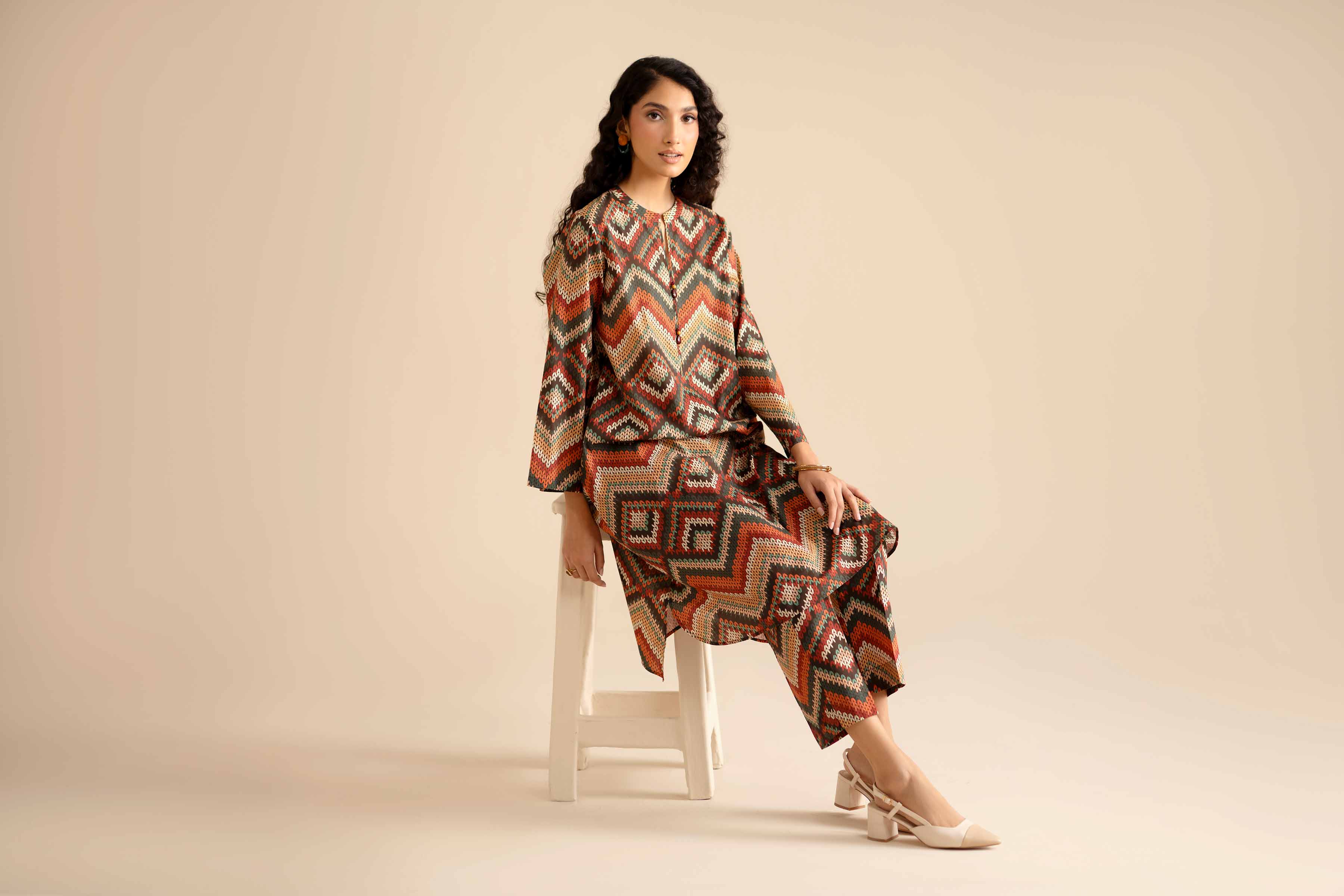 2 Piece - Printed Suit - PW25-42 READY TO WEAR Multi Cambric 2PC Printed