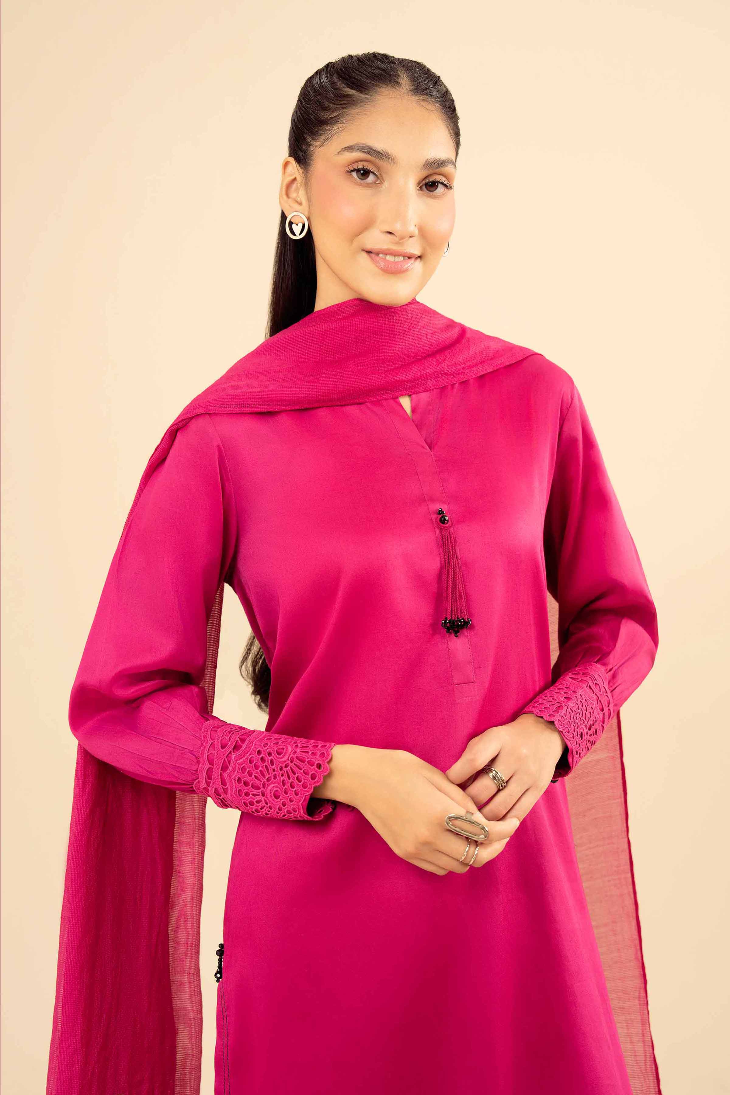 3 Piece - Basic Suit - PW25-49 READY TO WEAR Pink Sateen 3PC Solids