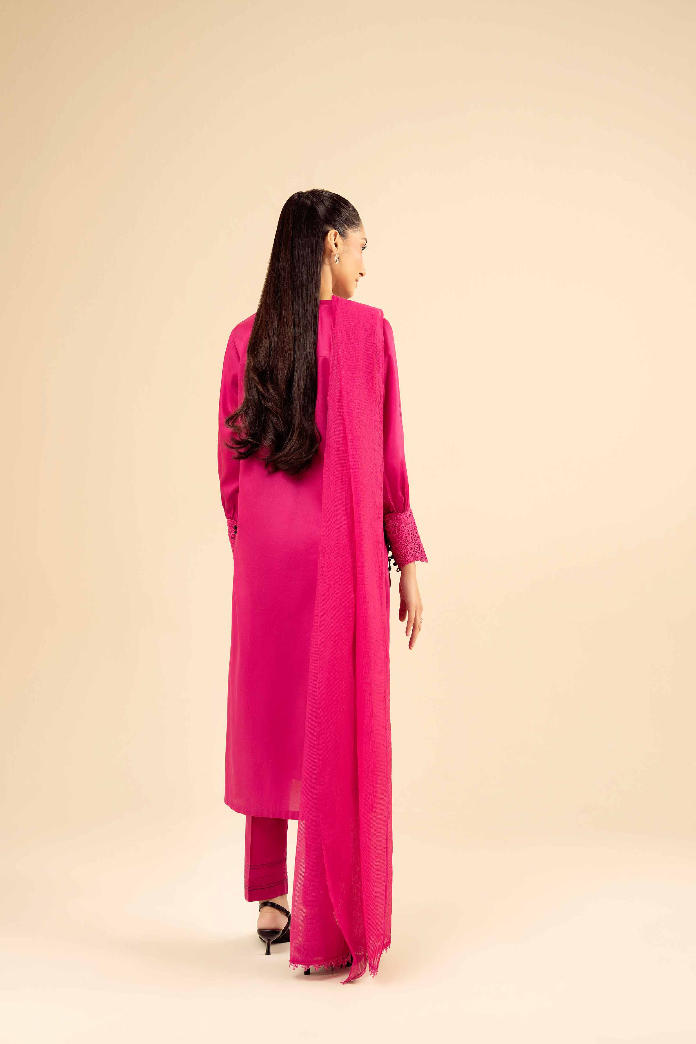 3 Piece - Basic Suit - PW25-49 READY TO WEAR Pink Sateen 3PC Solids