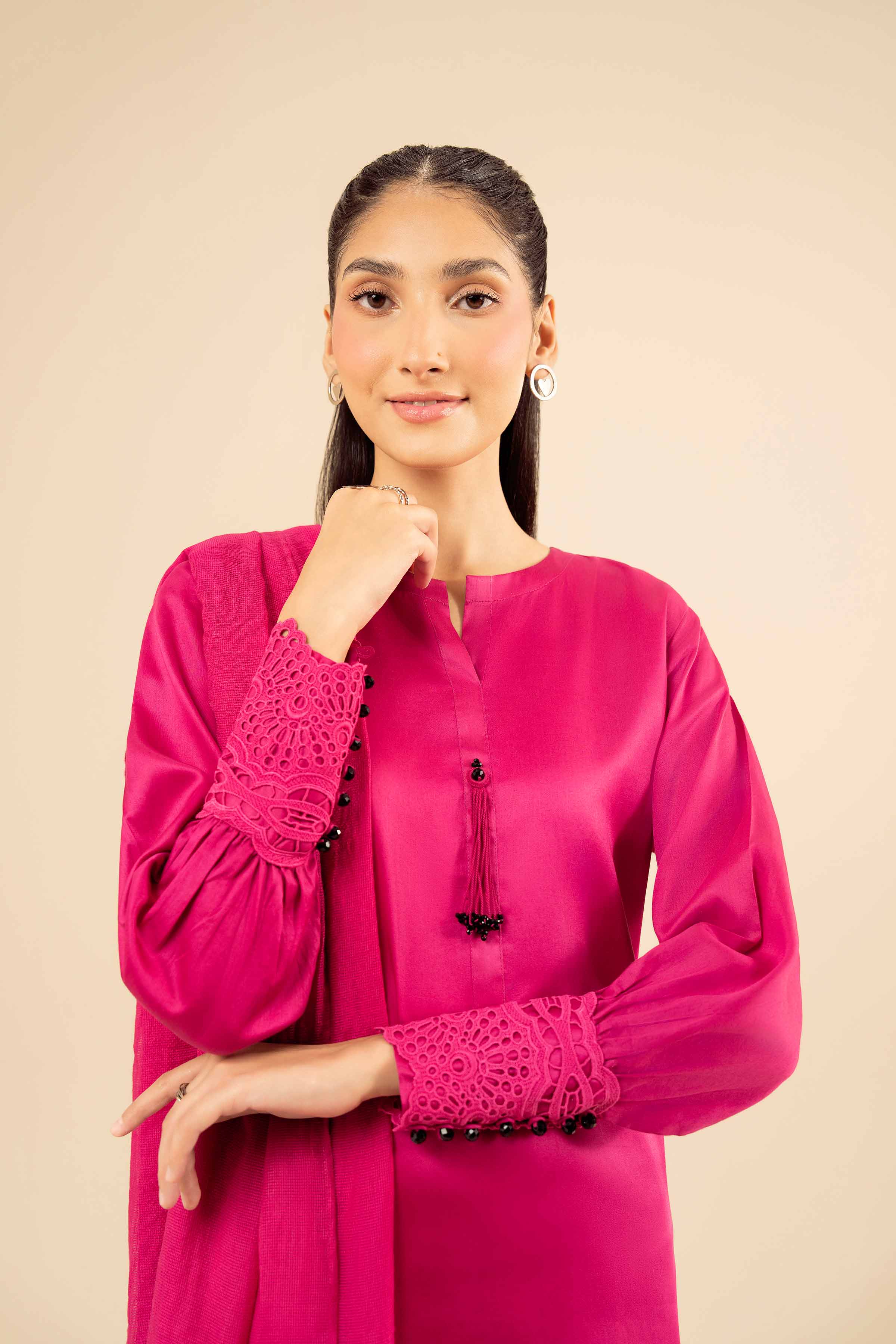 3 Piece - Basic Suit - PW25-49 READY TO WEAR Pink Sateen 3PC Solids